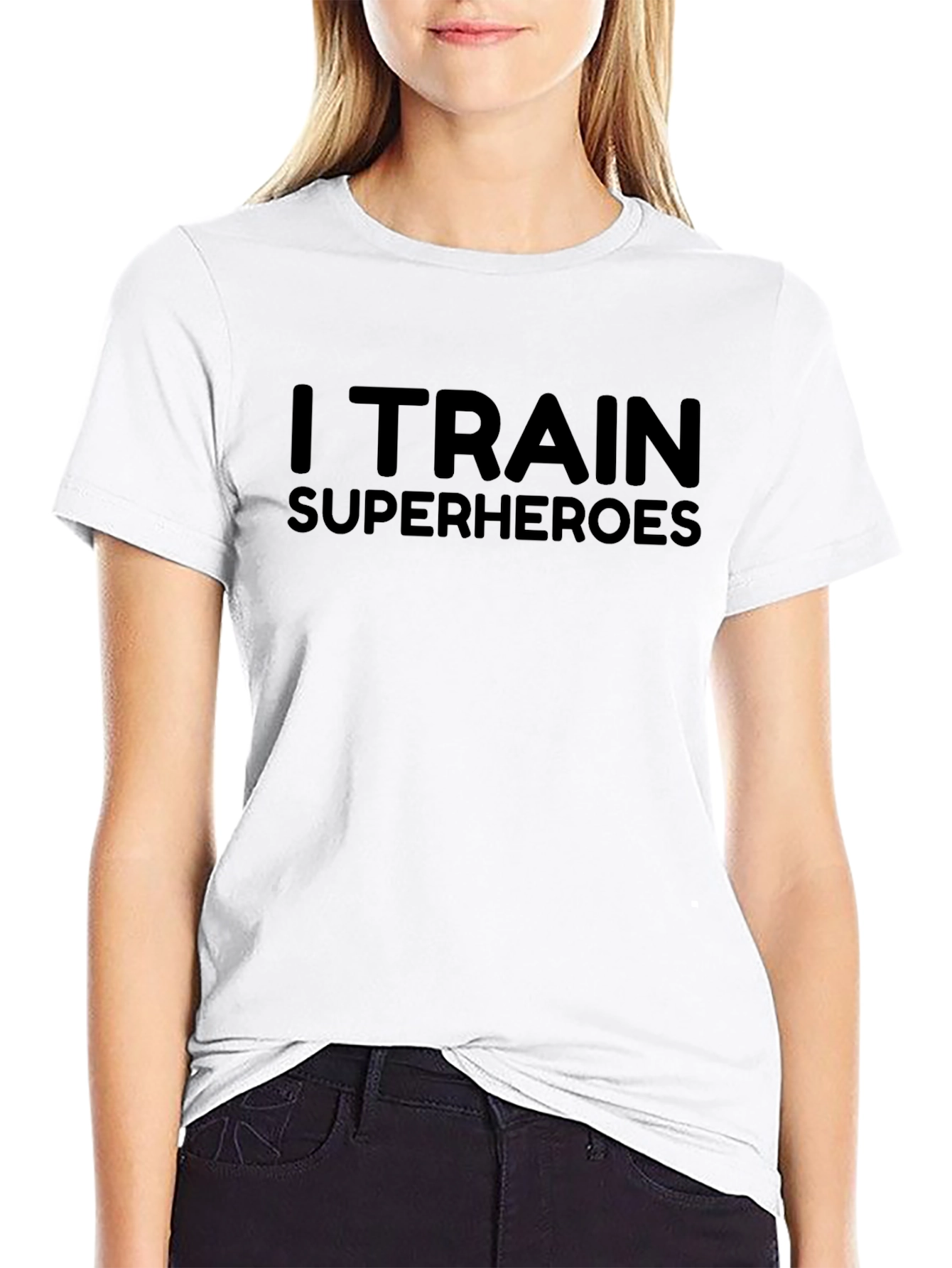 I Train Superheroes Graphic Tee - Black