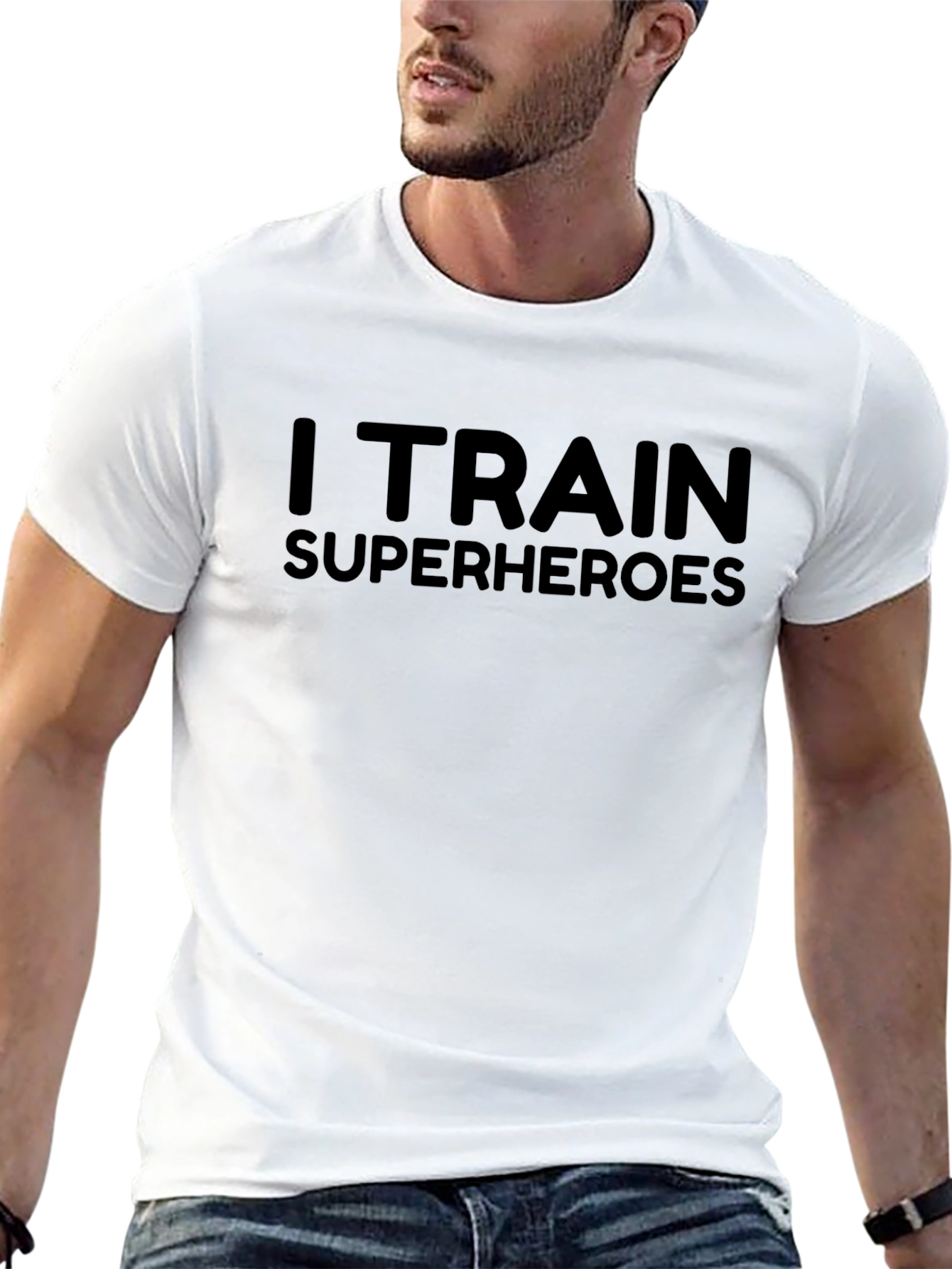 I Train Superheroes Graphic Tee - Black