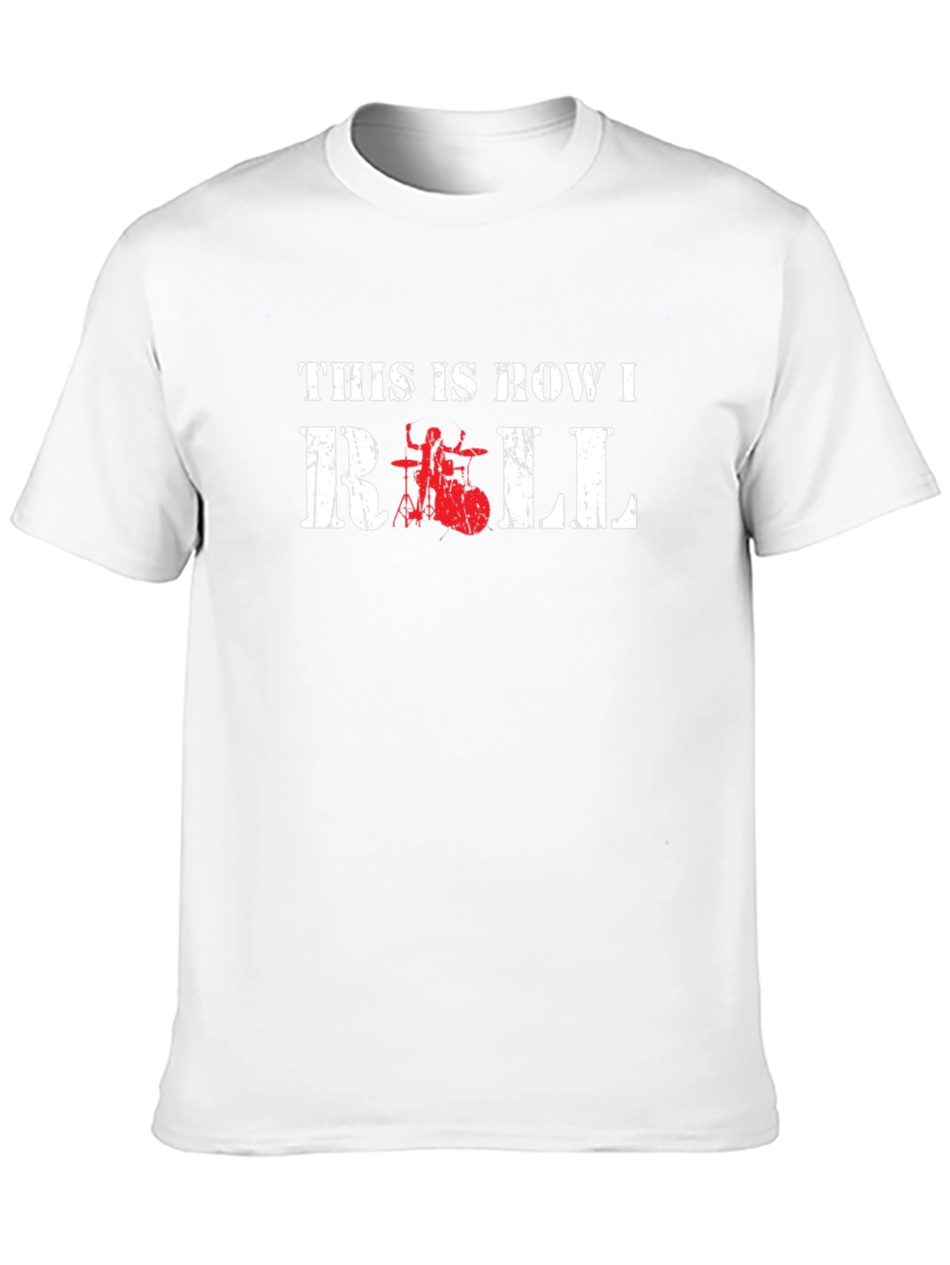 Row I Roll Black T-Shirt - Drummer Design