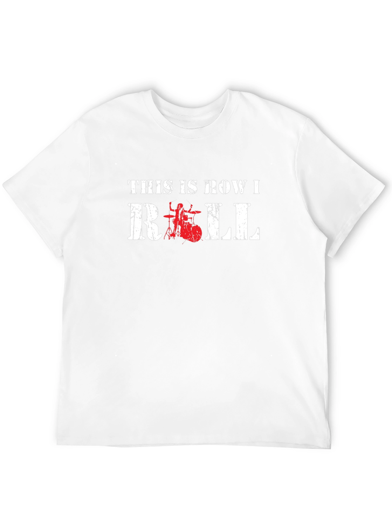 Row I Roll Black T-Shirt - Drummer Design