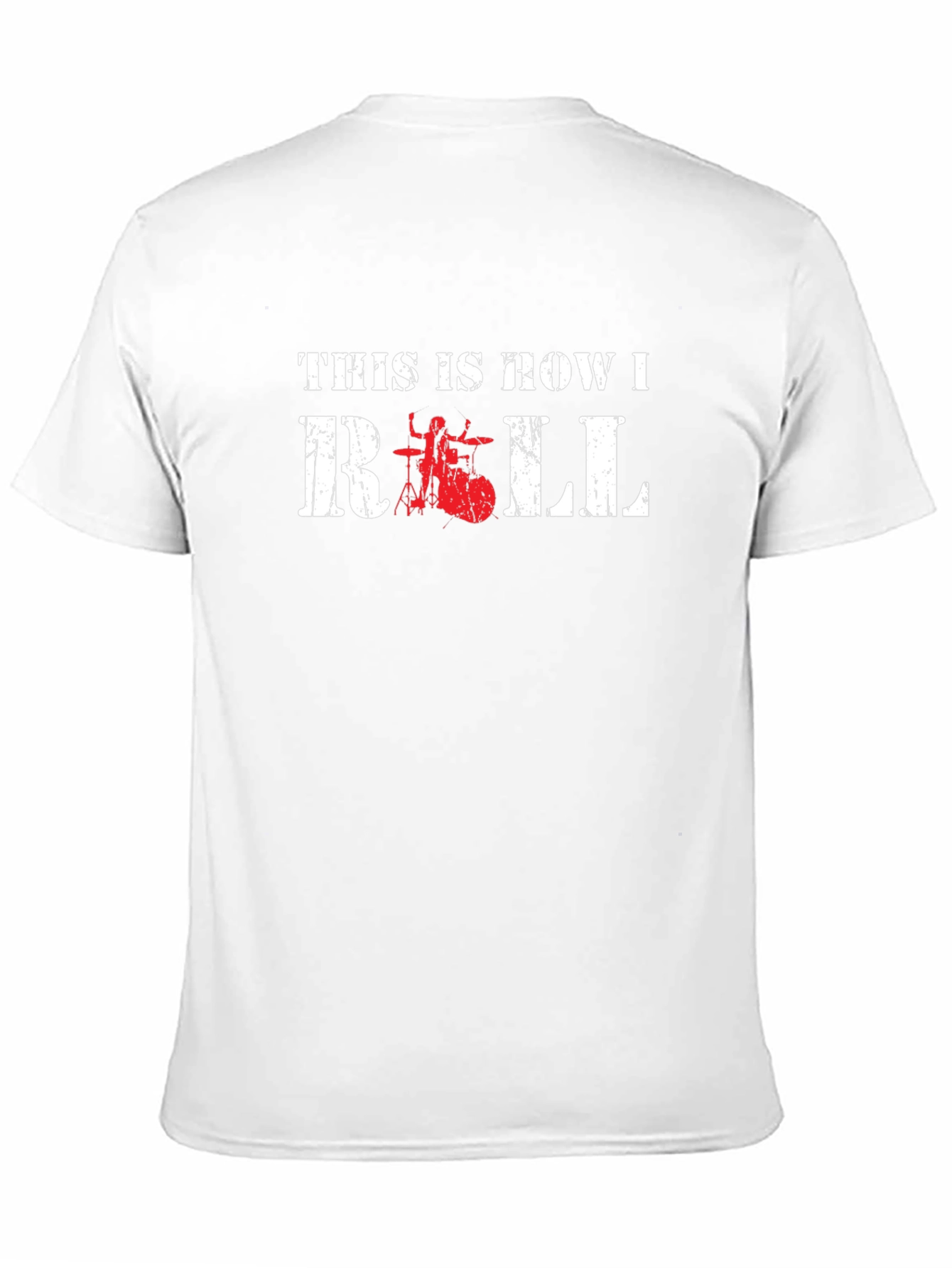 Row I Roll Black T-Shirt - Drummer Design
