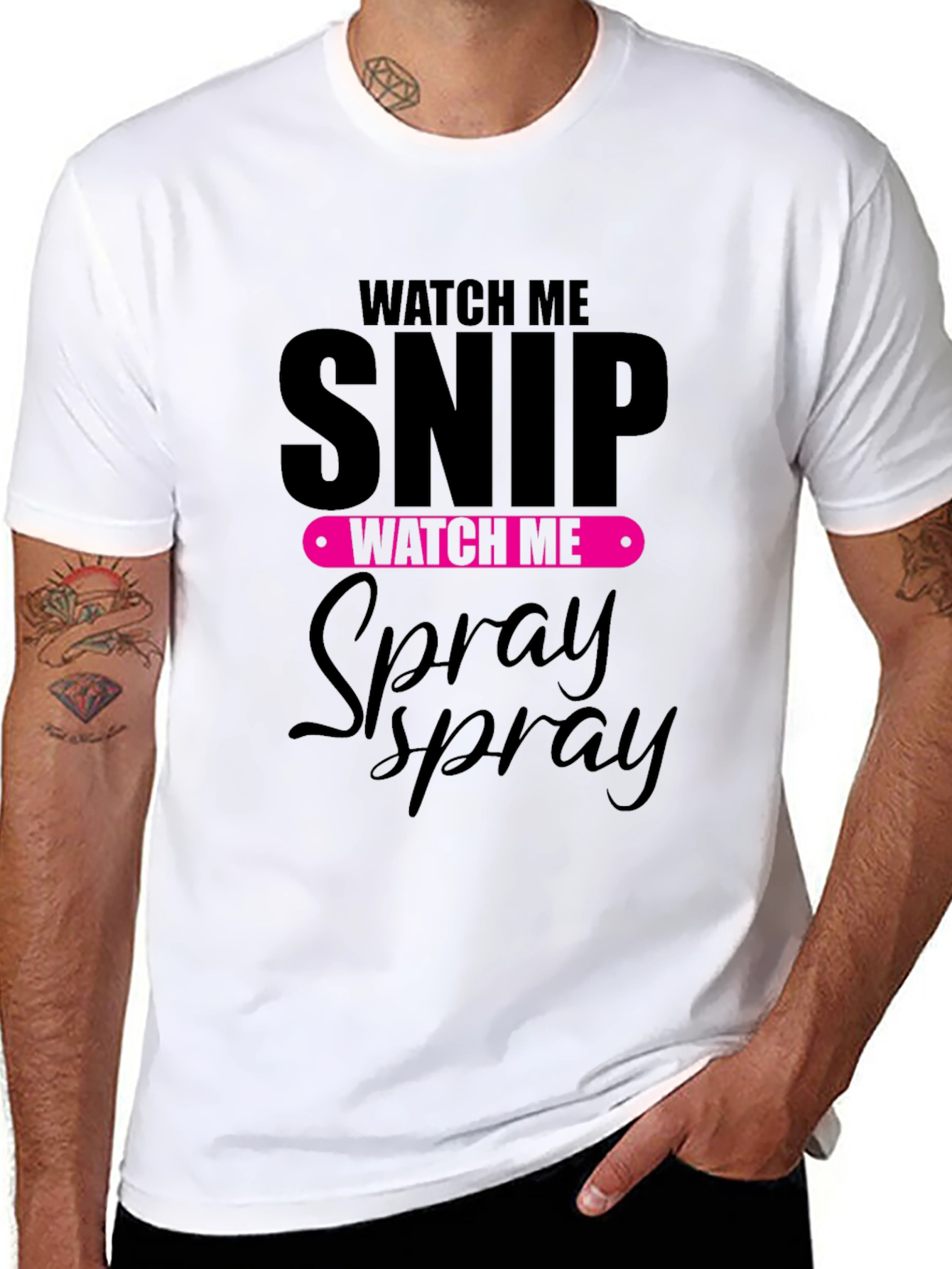 Watch Me Snip and Spray Black T-Shirt
