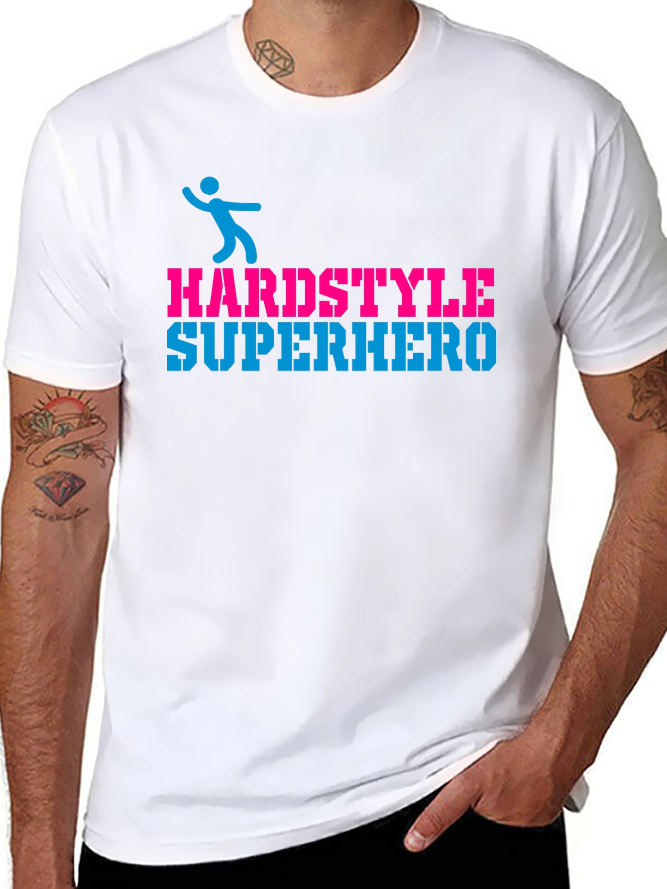 Hardstyle Superhero Black Graphic T-Shirt