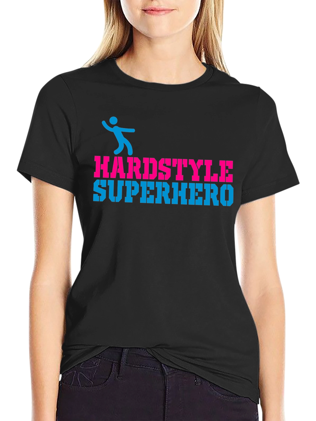 Hardstyle Superhero Black Graphic T-Shirt
