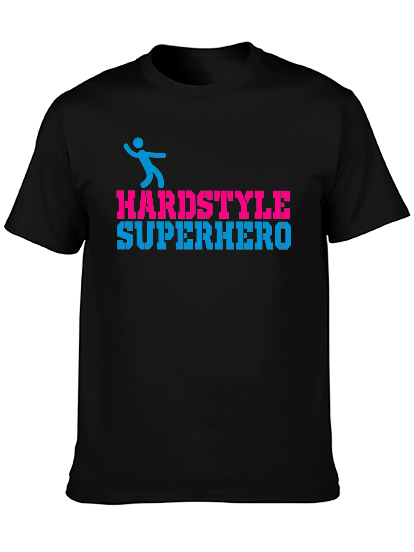 Hardstyle Superhero Black Graphic T-Shirt
