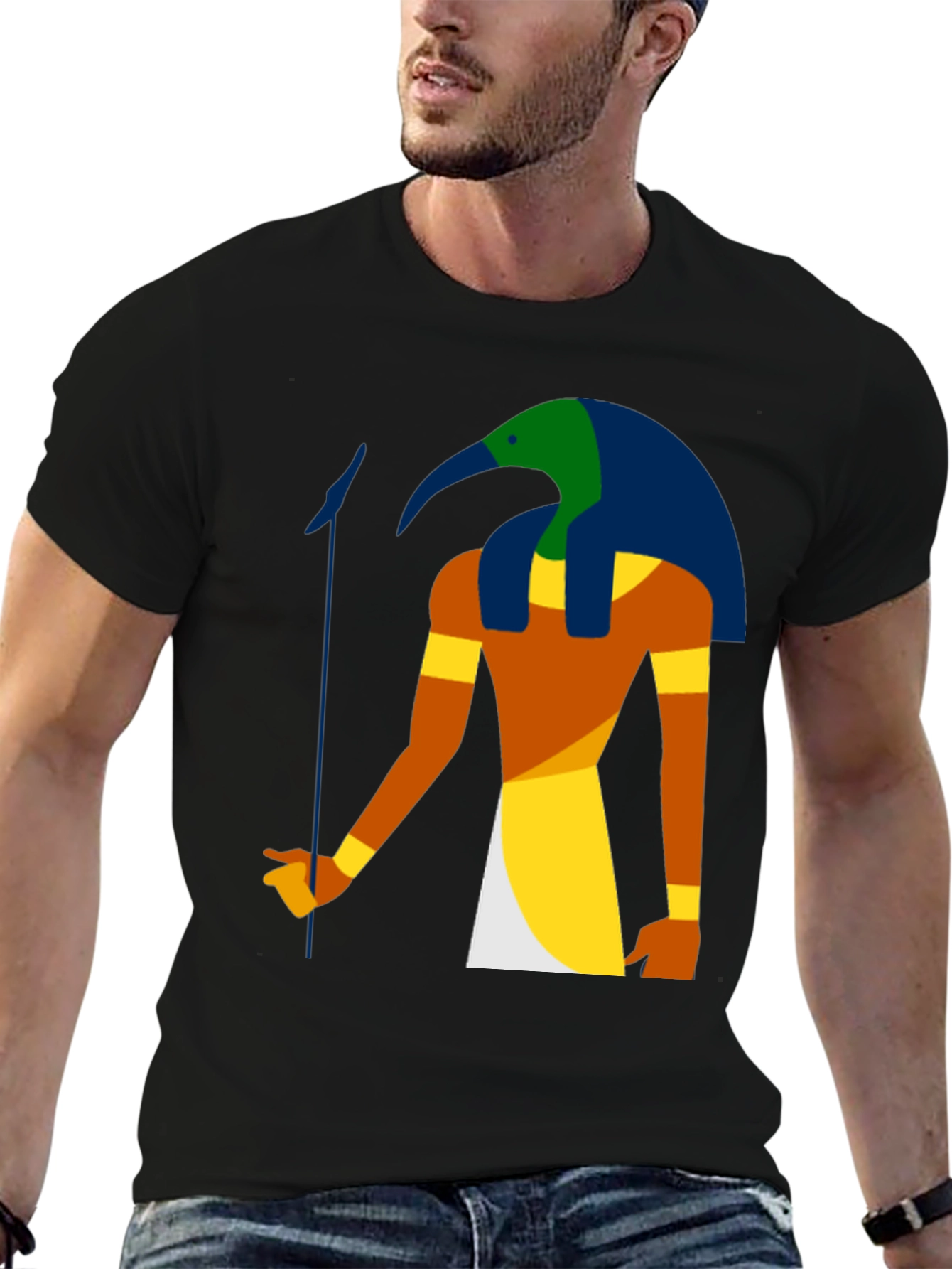 Egyptian God Thoth Graphic Black T-Shirt