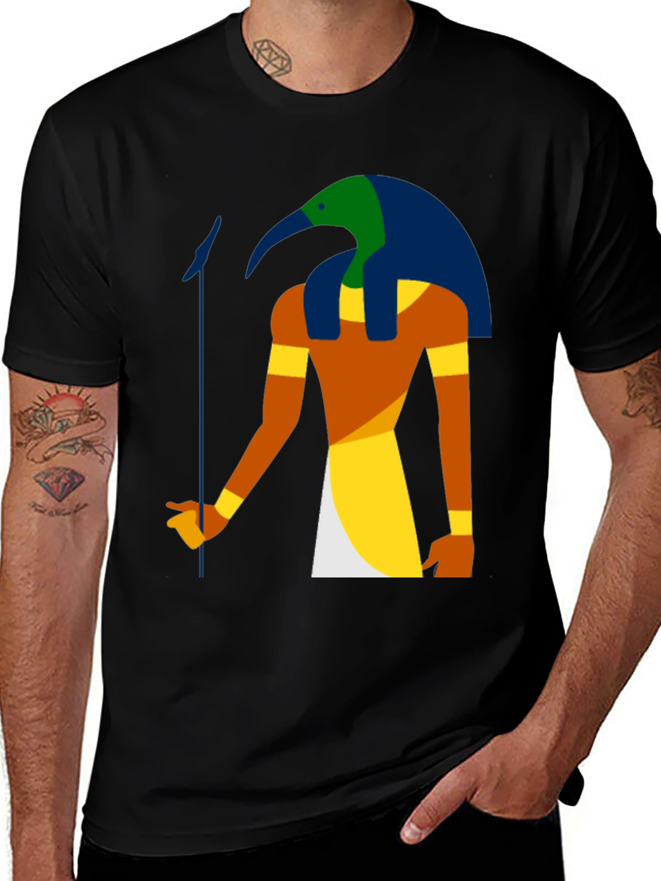 Egyptian God Thoth Graphic Black T-Shirt