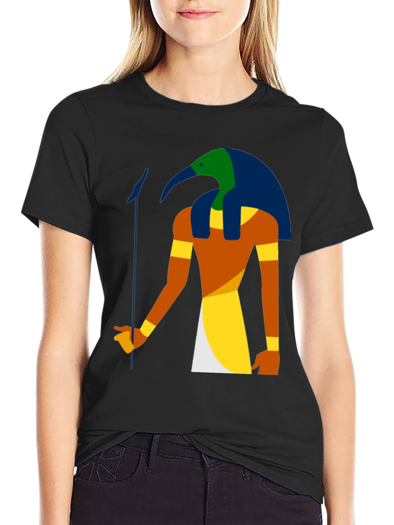Egyptian God Thoth Graphic Black T-Shirt