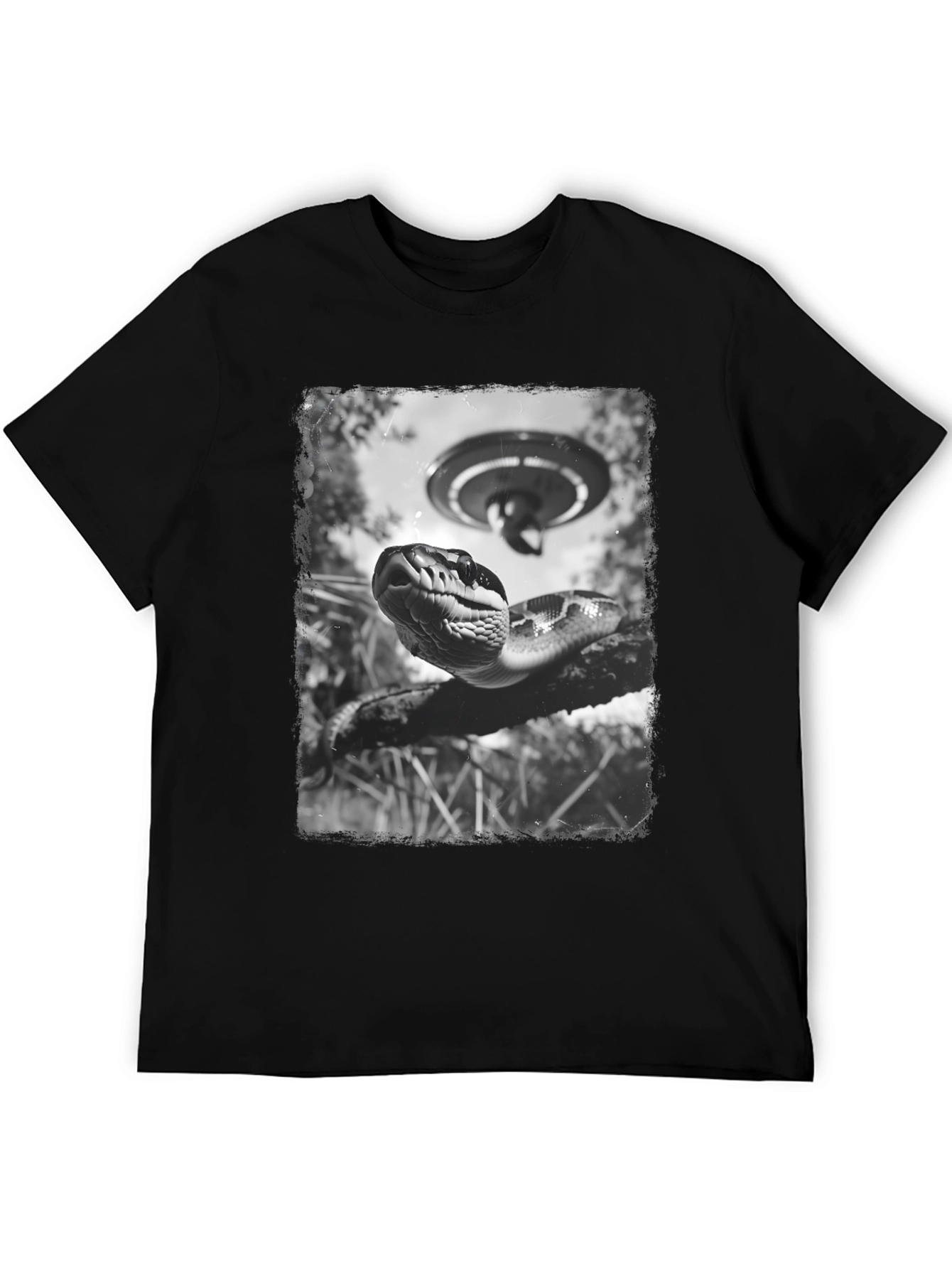 Snake UFO Graphic Tee - Mens Black T-Shirt