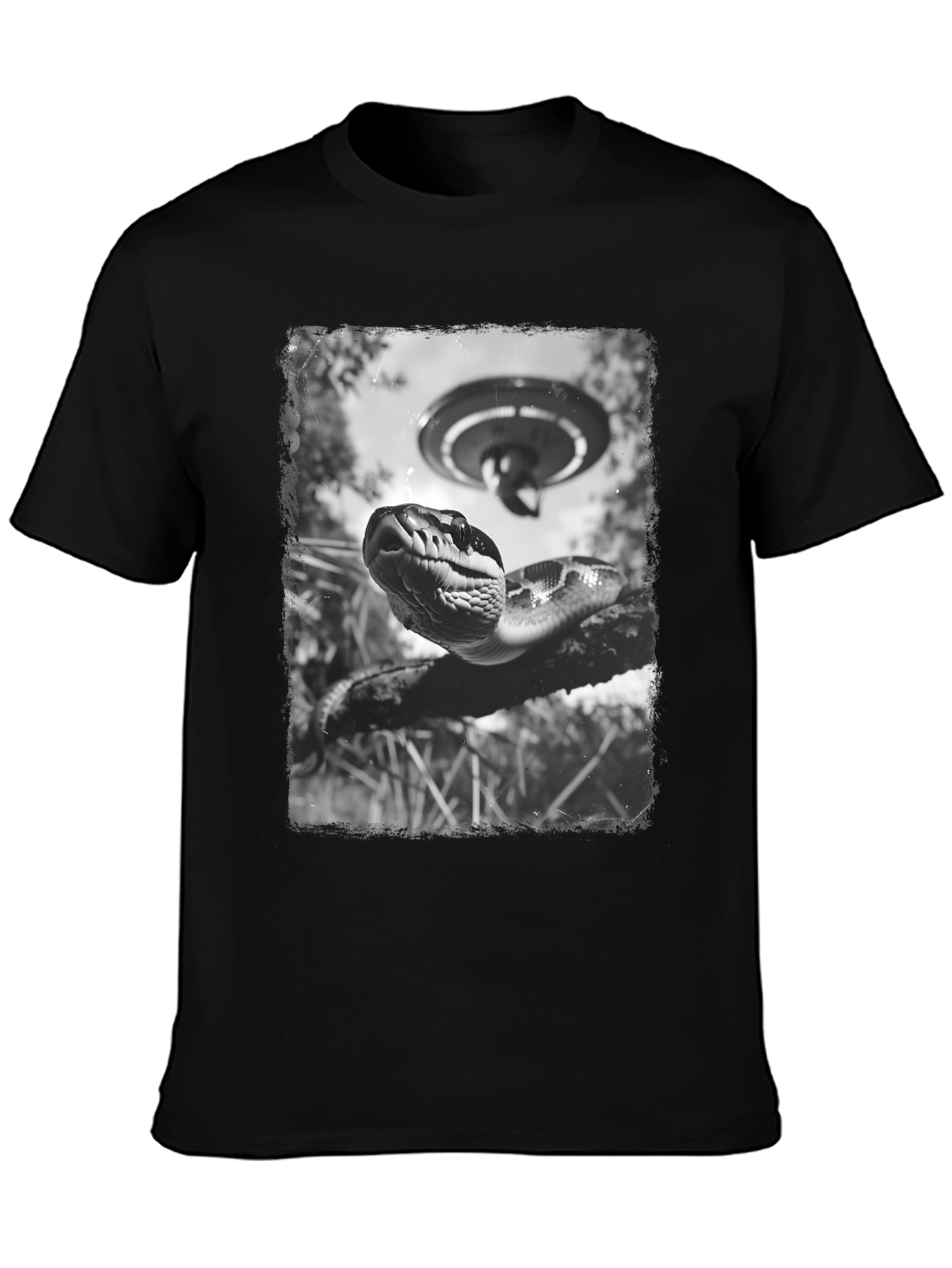 Snake UFO Graphic Tee - Mens Black T-Shirt