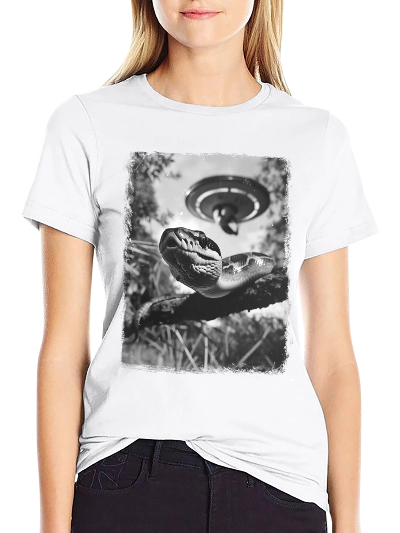 Snake UFO Graphic Tee - Mens Black T-Shirt