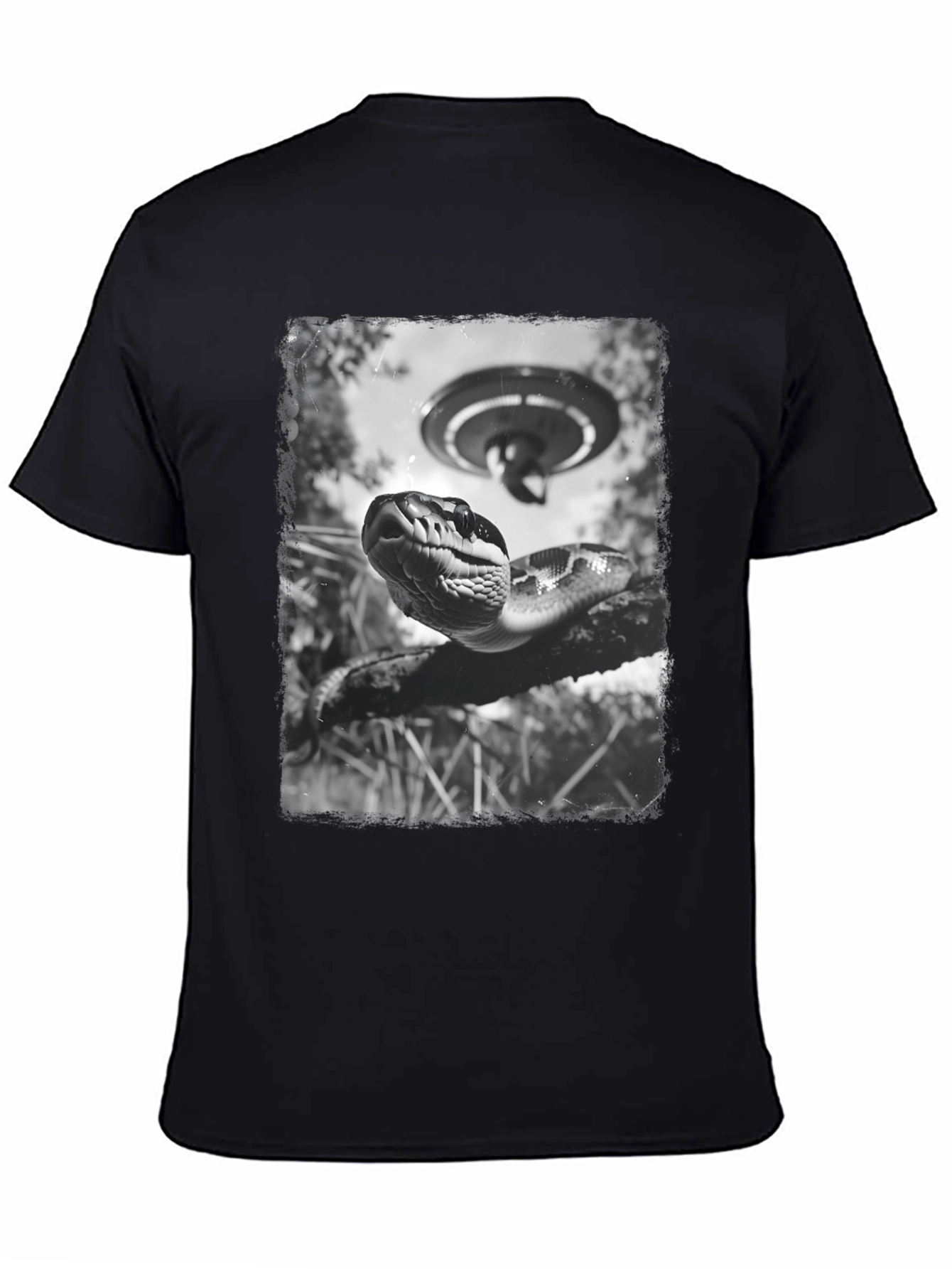 Snake UFO Graphic Tee - Mens Black T-Shirt