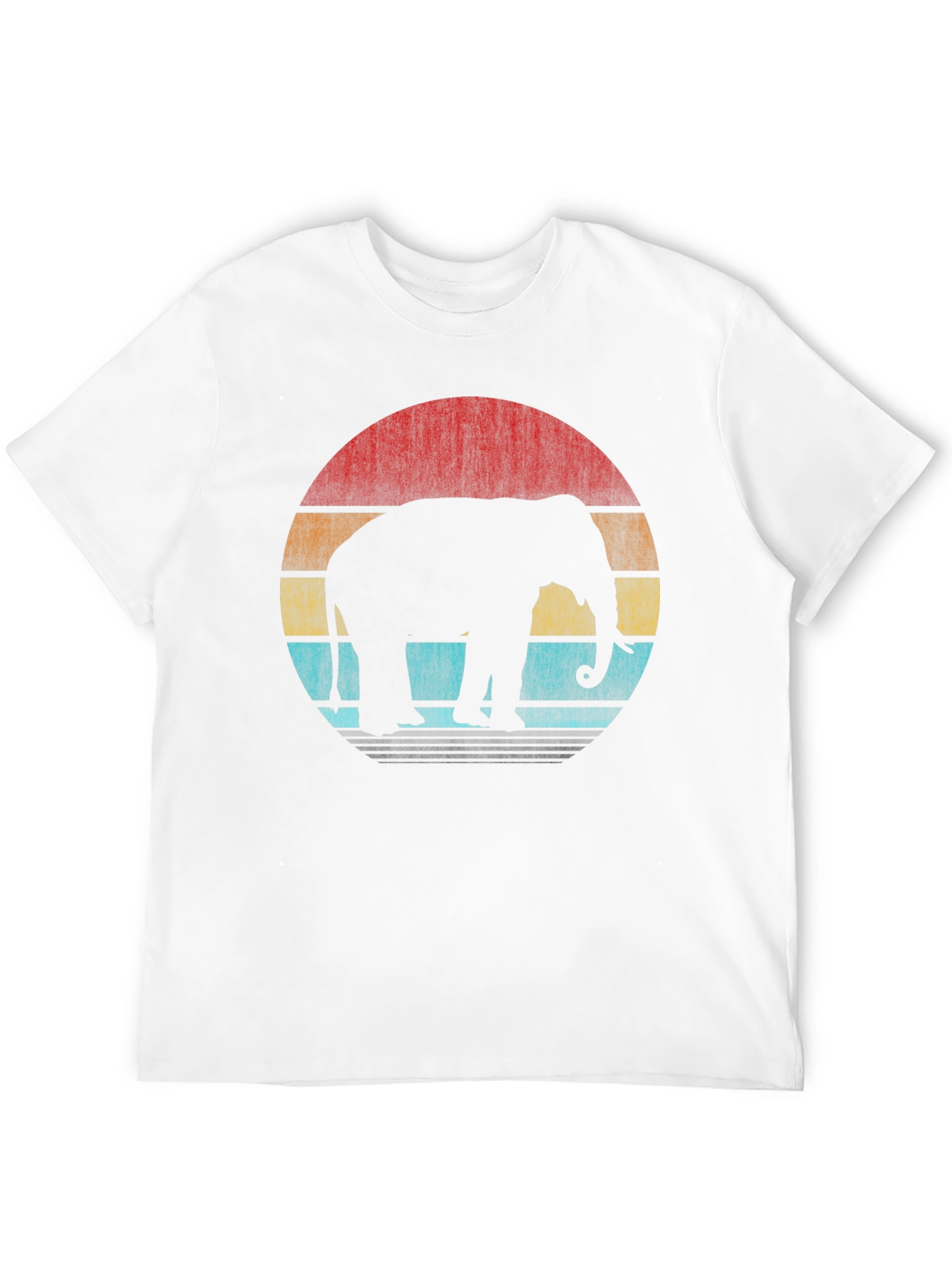 Retro Elephant Sunset T-Shirt - Black