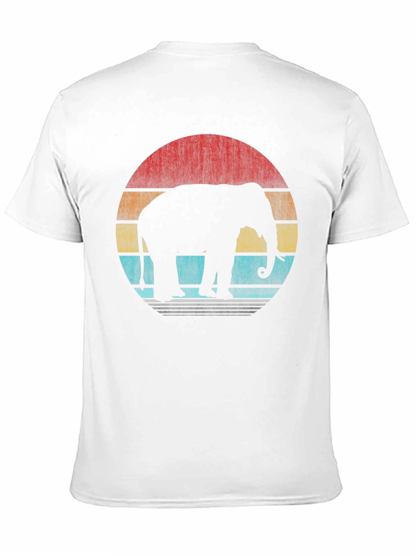 Retro Elephant Sunset T-Shirt - Black