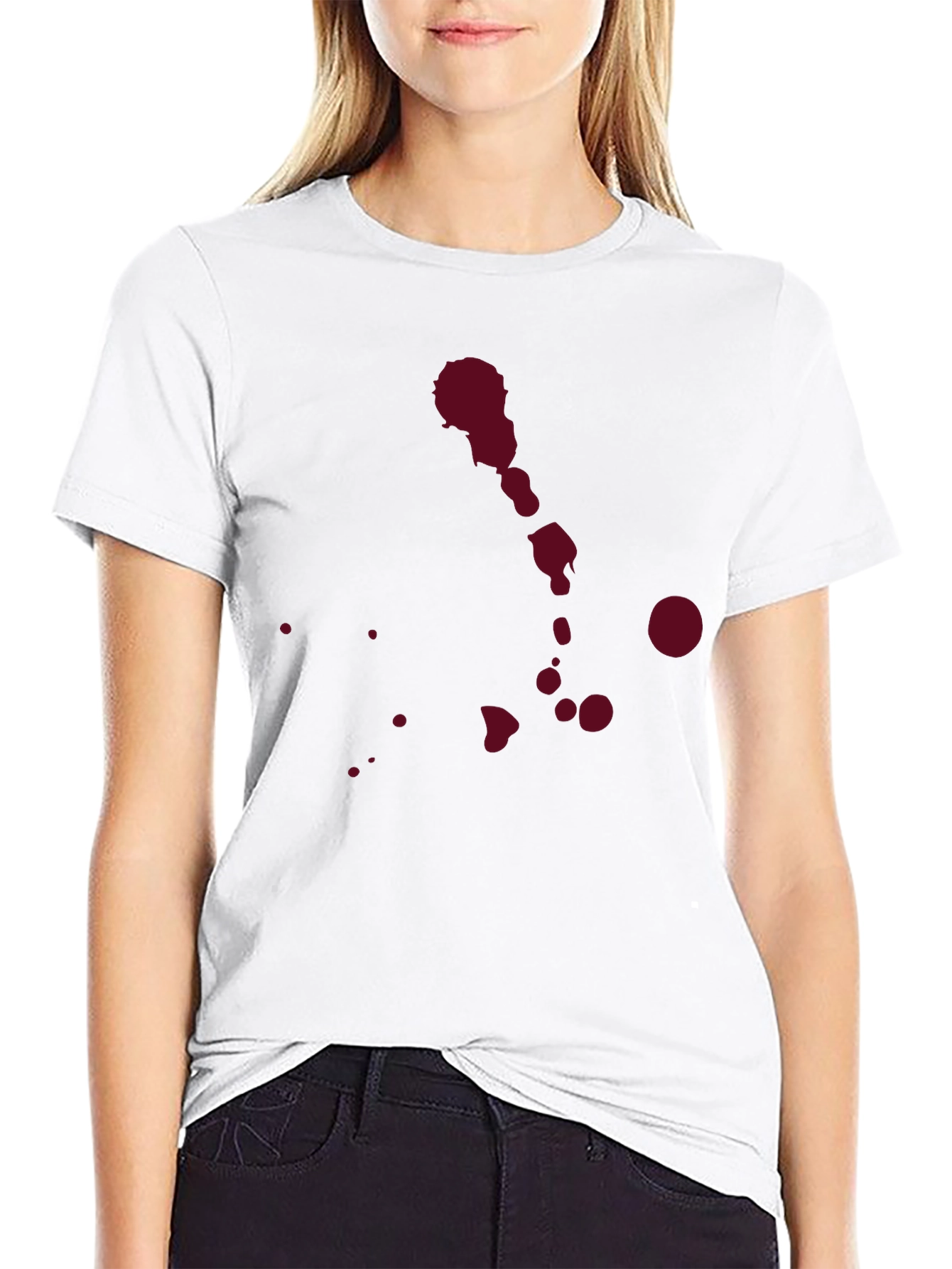 Red Splatter Print T-Shirt