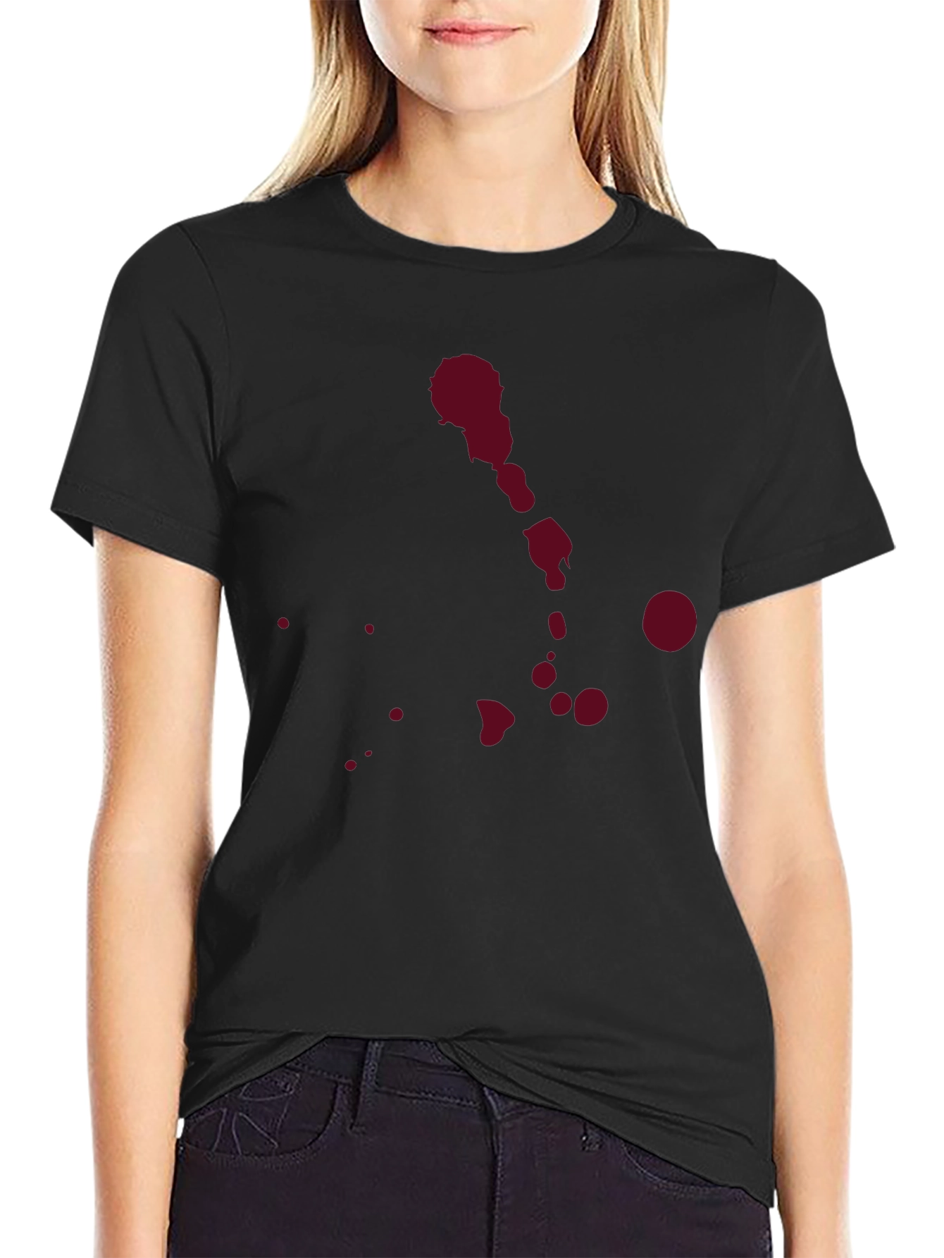 Red Splatter Print T-Shirt