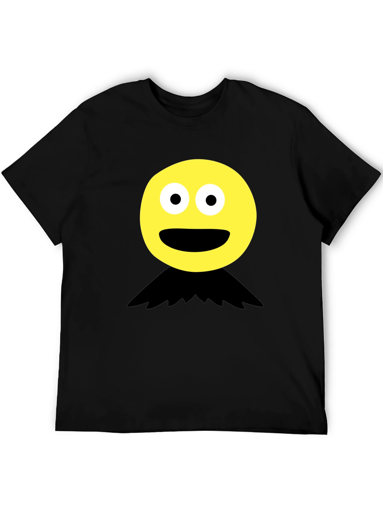 Funny Face Graphic Tee - Black Crew Neck T-Shirt