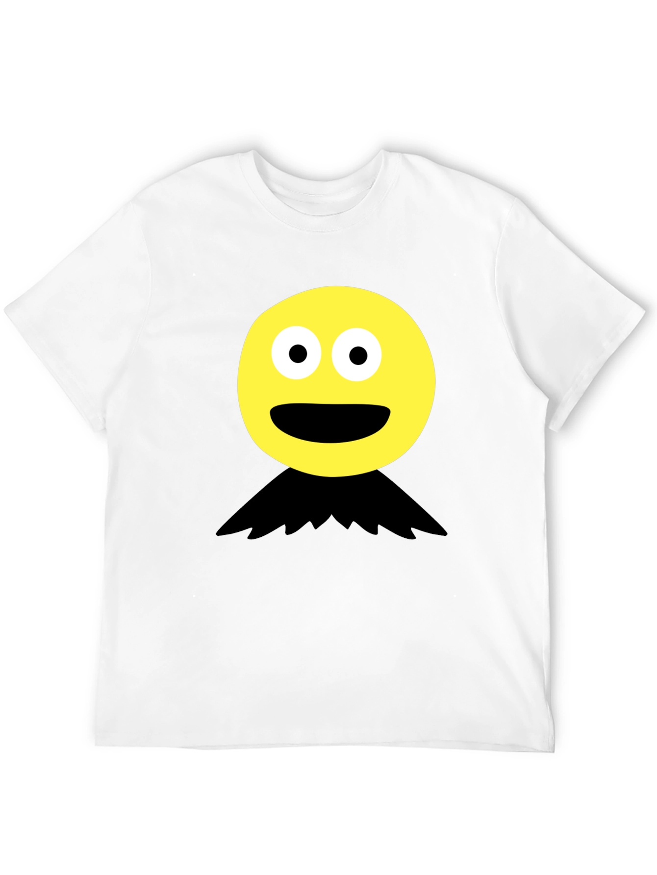 Funny Face Graphic Tee - Black Crew Neck T-Shirt