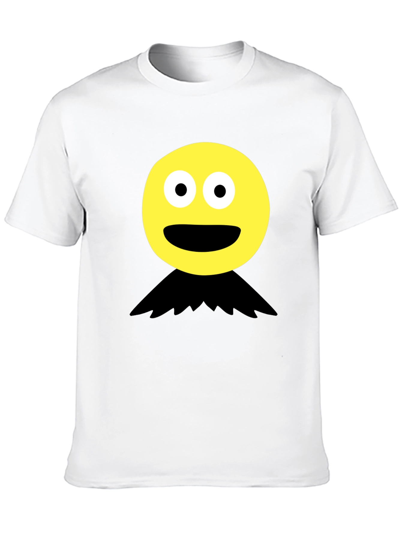 Funny Face Graphic Tee - Black Crew Neck T-Shirt