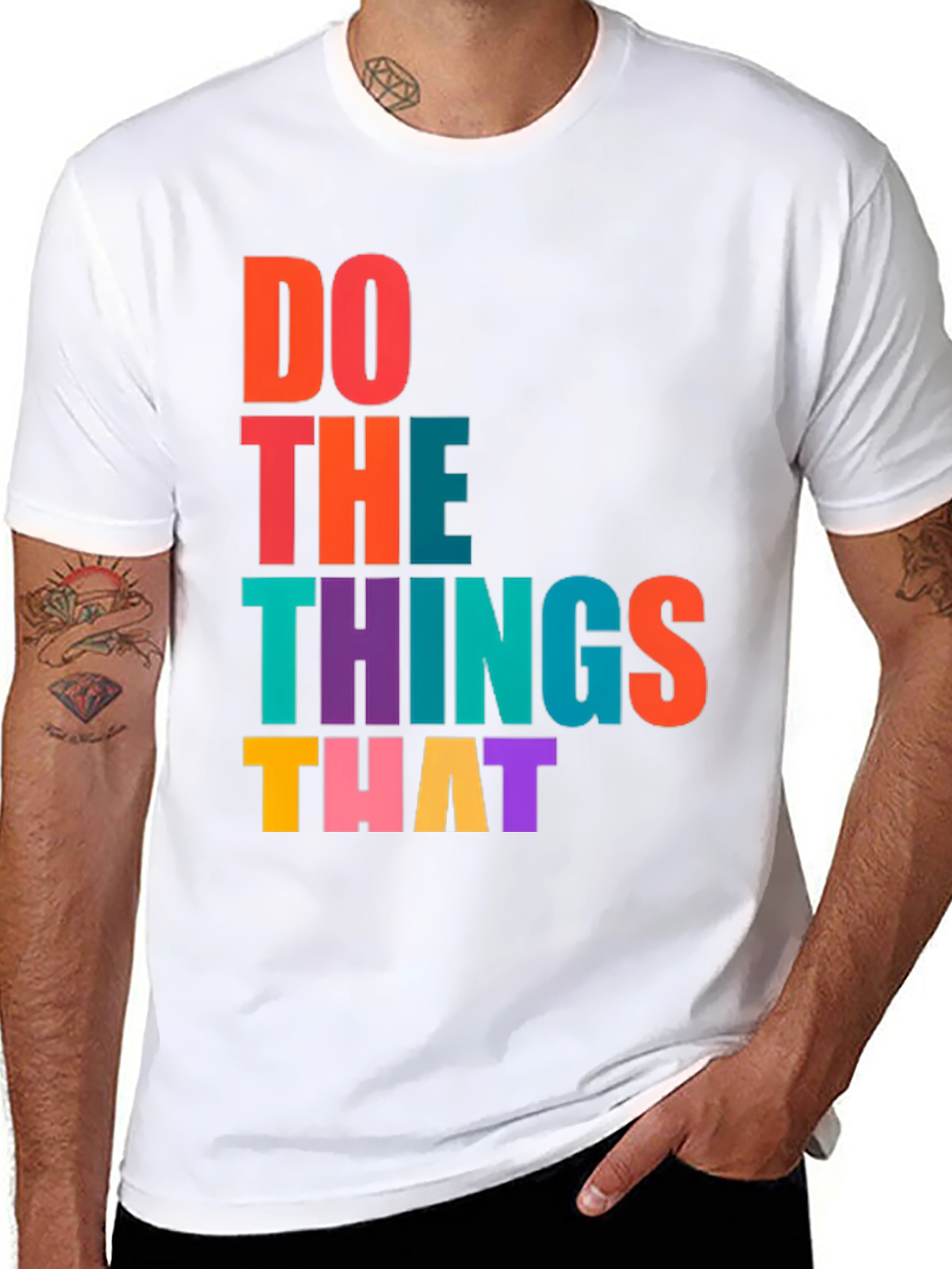 Motivational Graphic Print Crew Neck T-Shirt