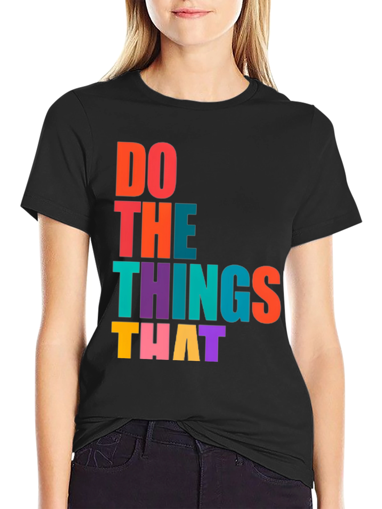 Motivational Graphic Print Crew Neck T-Shirt