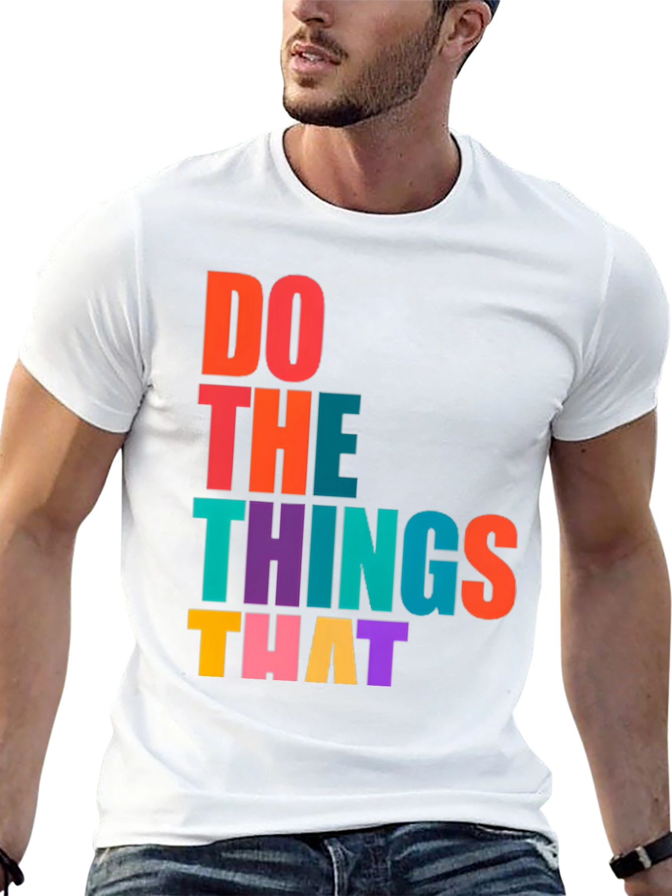 Motivational Graphic Print Crew Neck T-Shirt