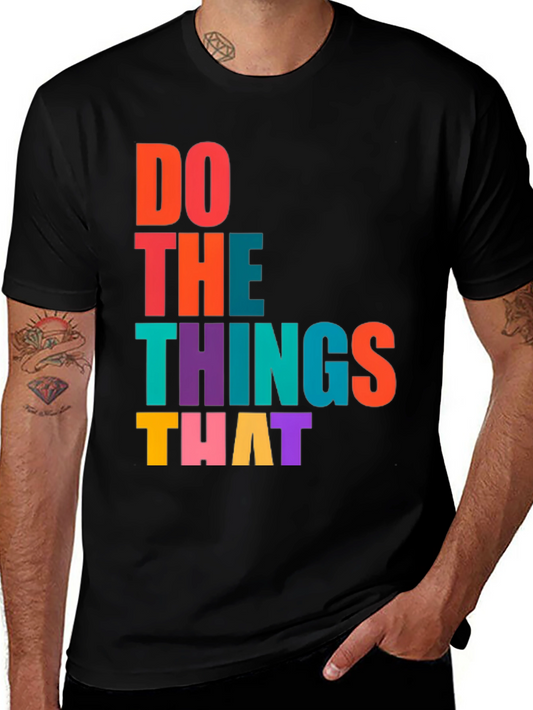 Motivational Graphic Print Crew Neck T-Shirt