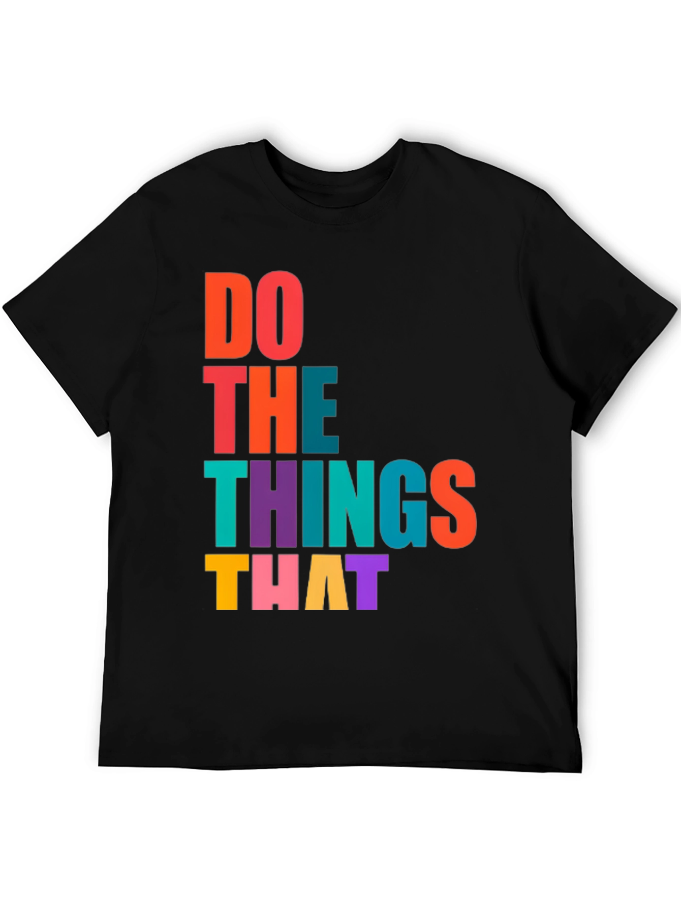 Motivational Graphic Print Crew Neck T-Shirt