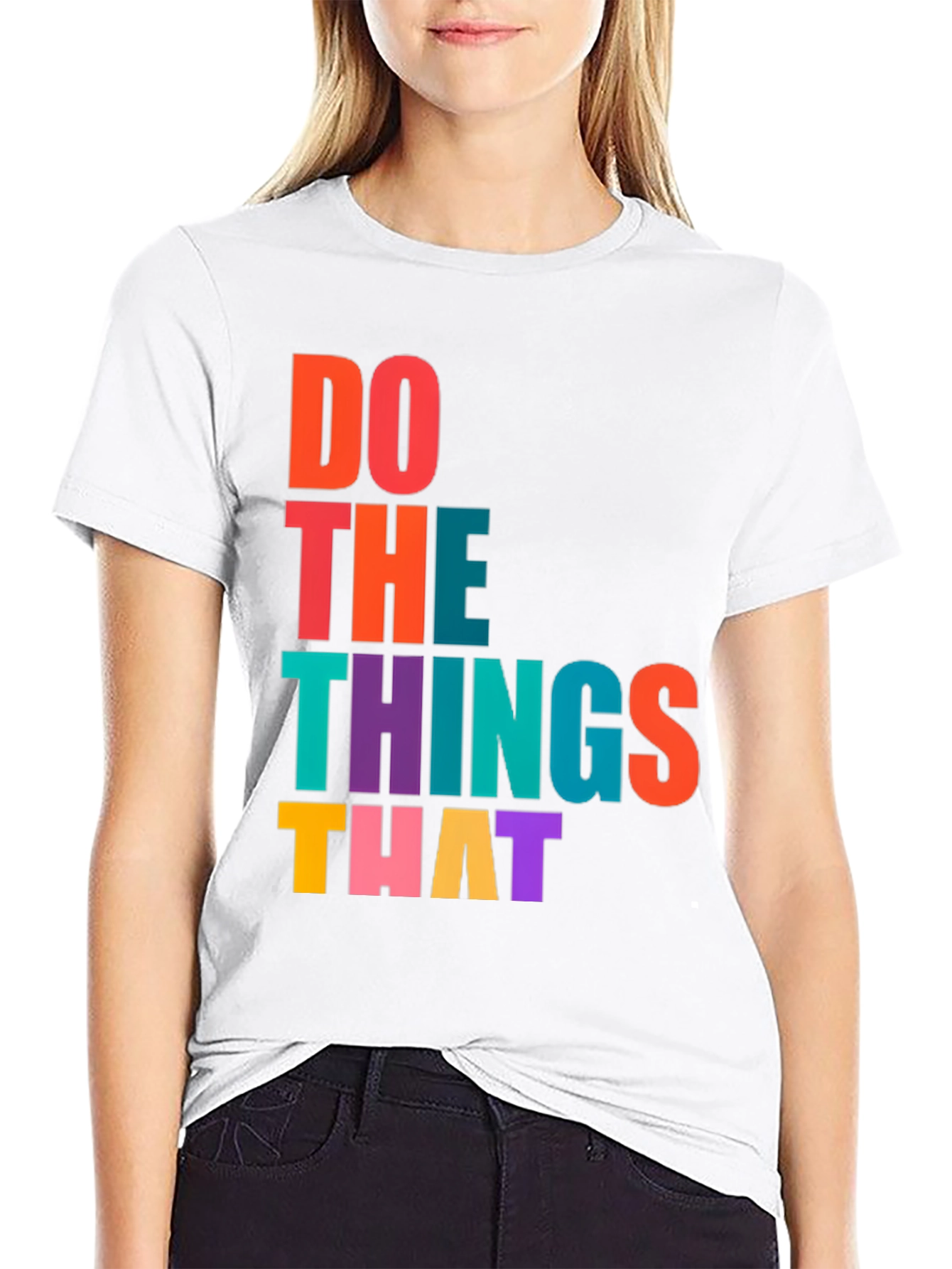 Motivational Graphic Print Crew Neck T-Shirt