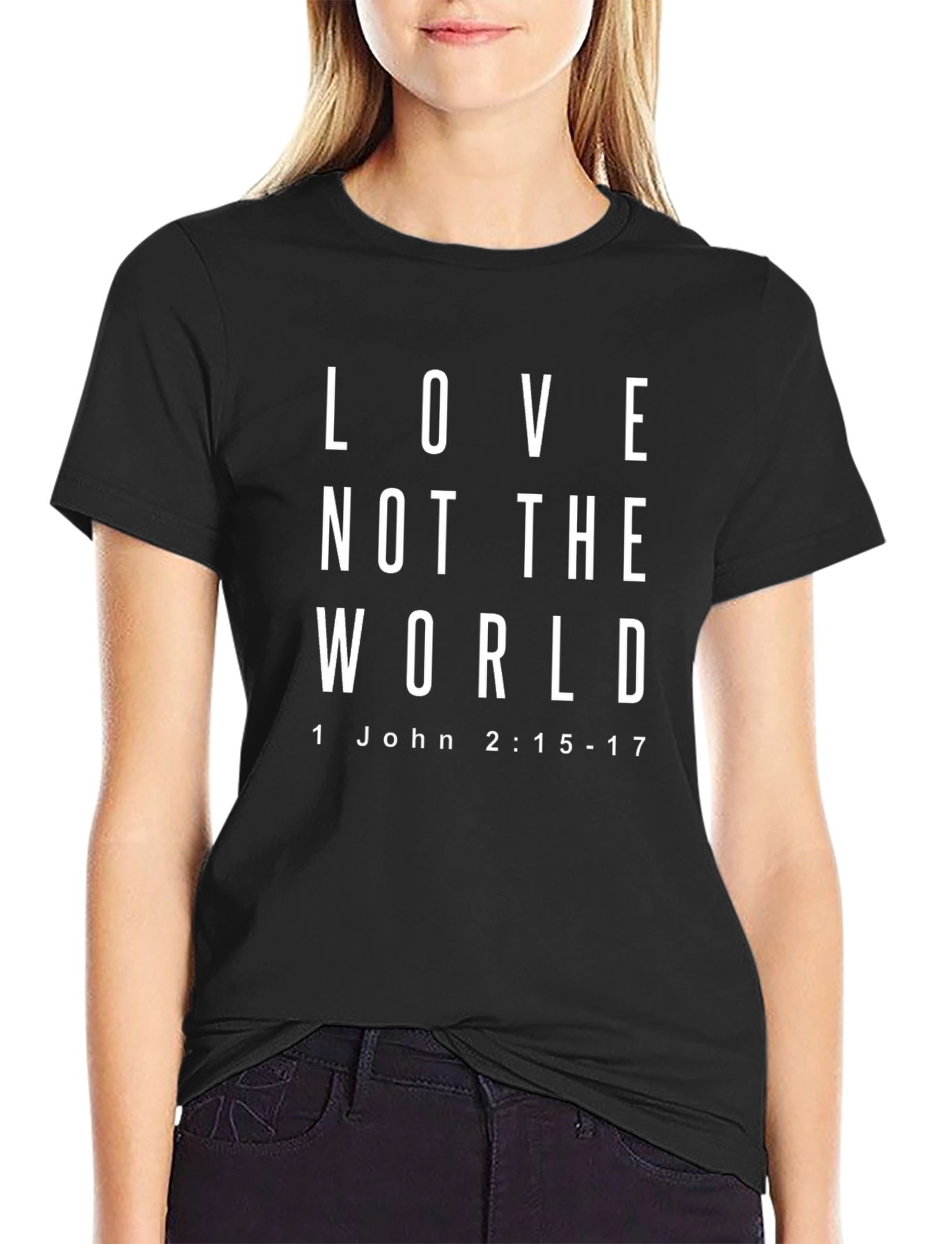 Love Not the World Black Graphic T-Shirt
