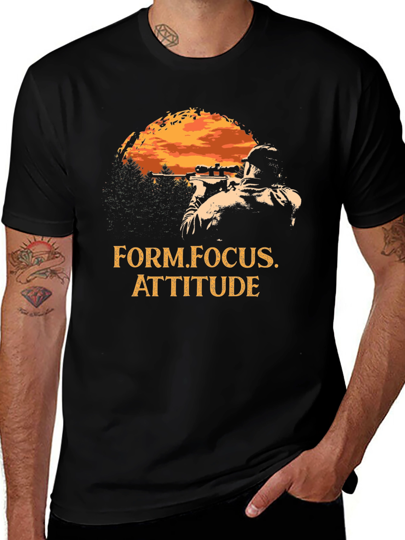 Sniper T-Shirt - Form Focus Attitude - Black