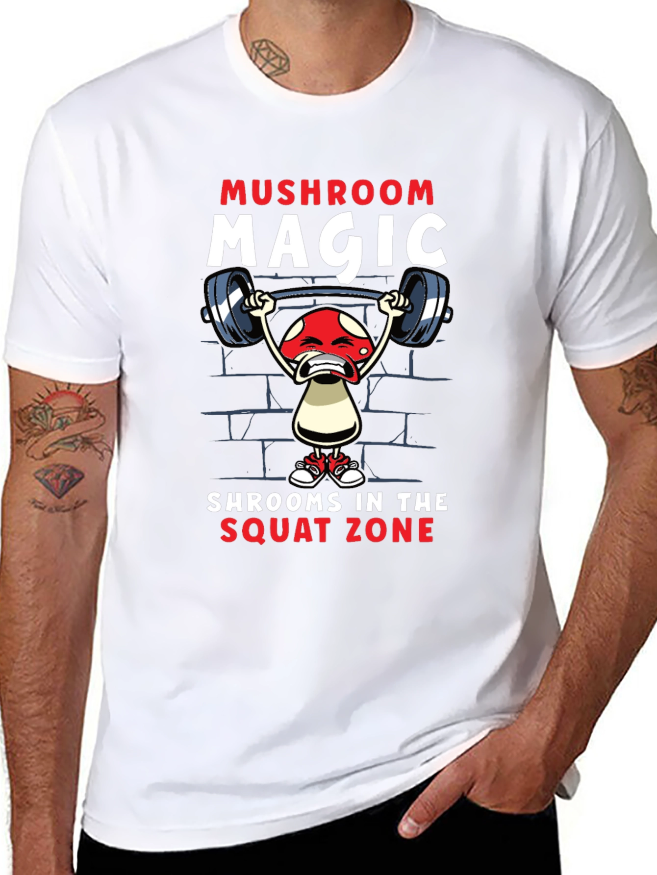 Mushroom Magic T-Shirt Squat Zone Gym Tee