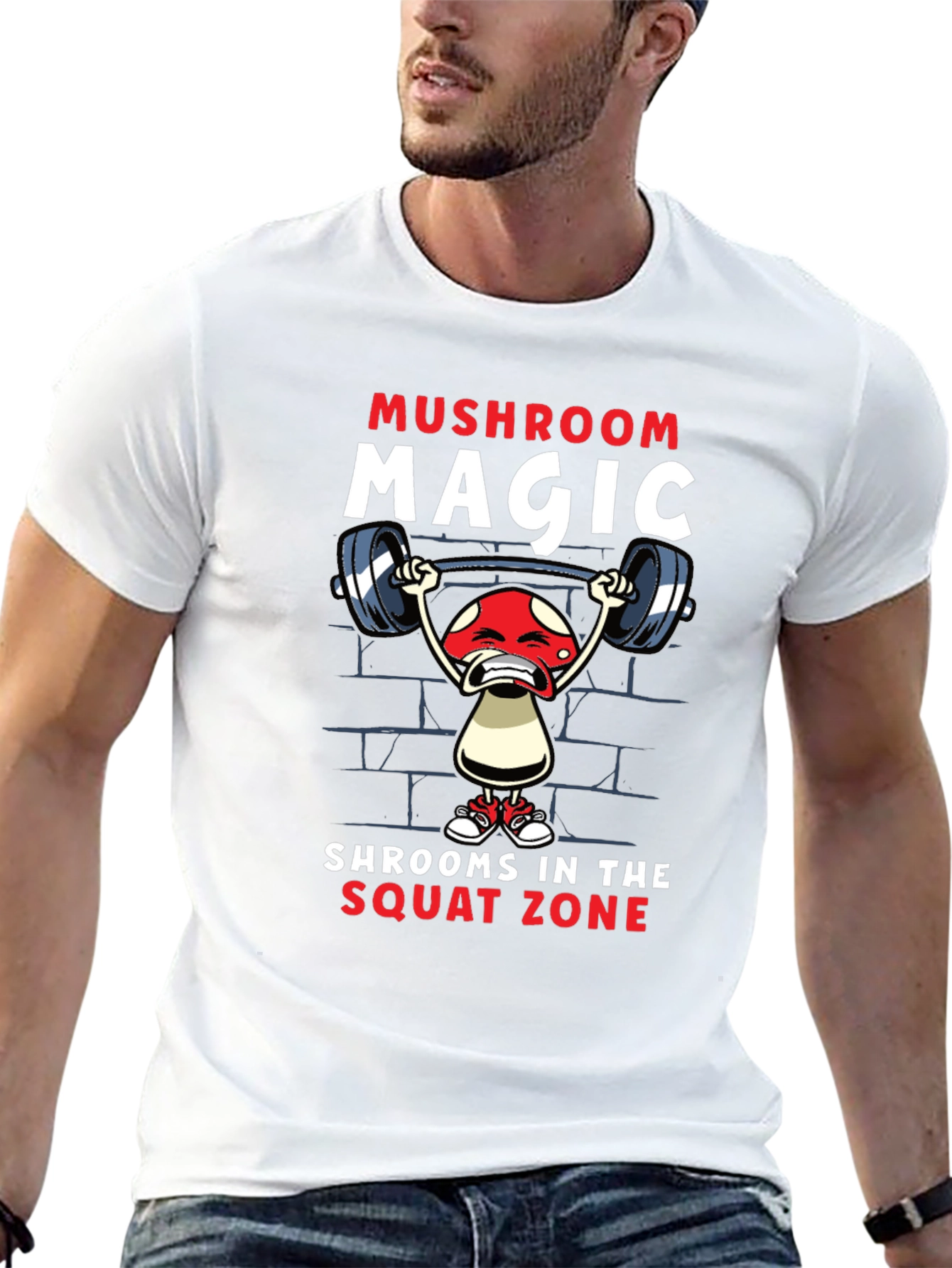 Mushroom Magic T-Shirt Squat Zone Gym Tee