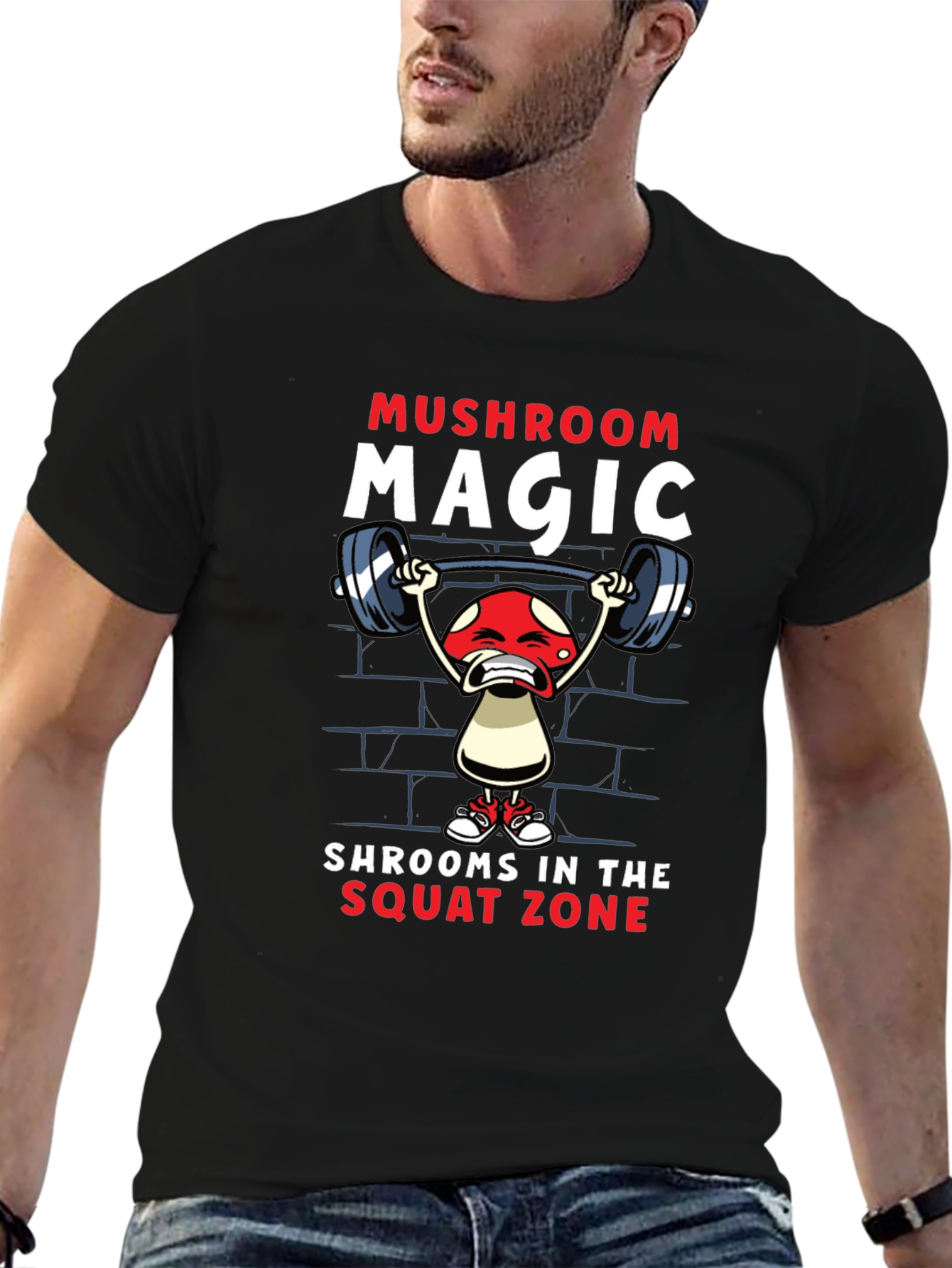 Mushroom Magic T-Shirt Squat Zone Gym Tee