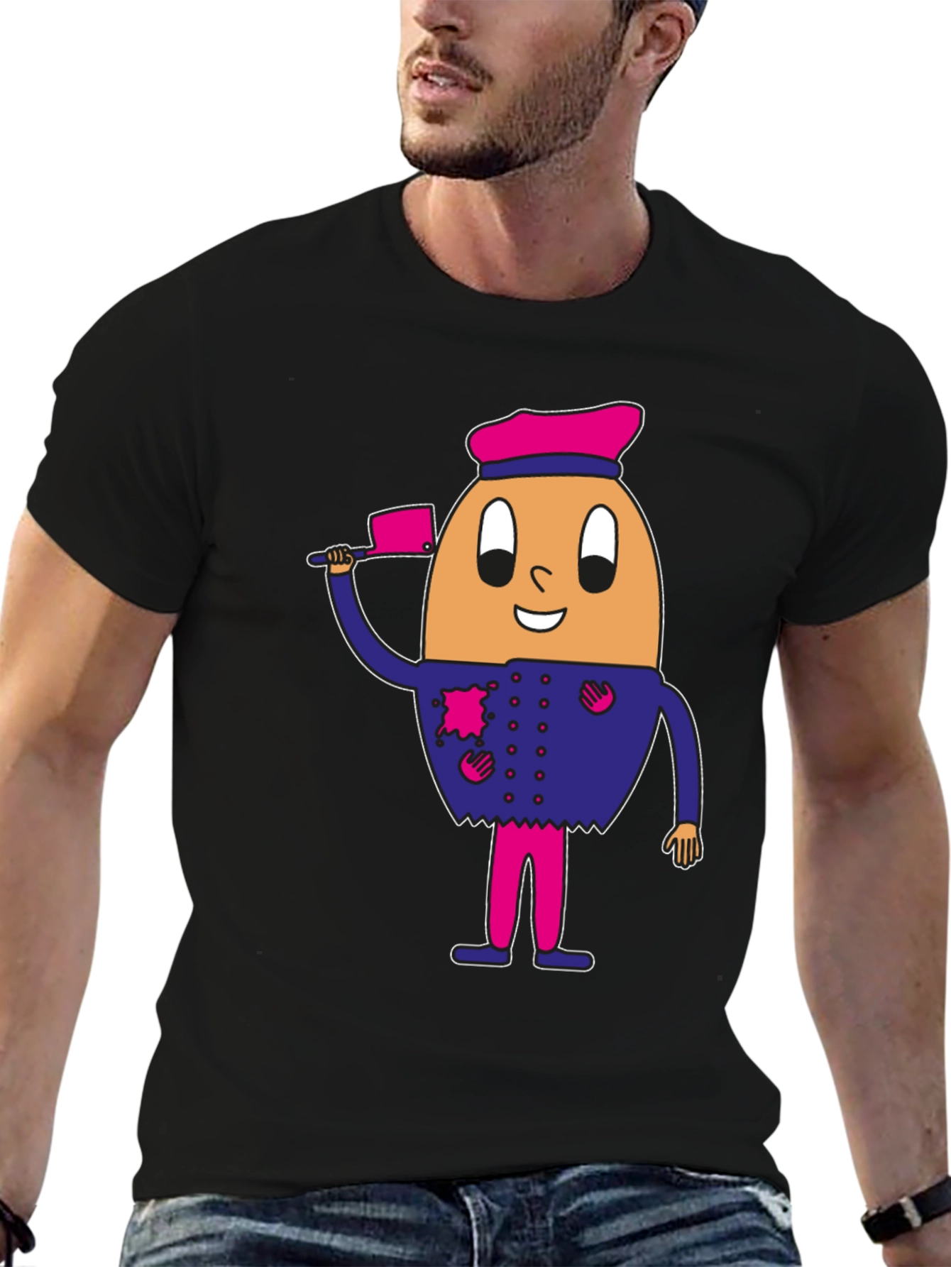 Egg Chef Graphic Tee - Funny Cartoon Character Shirt