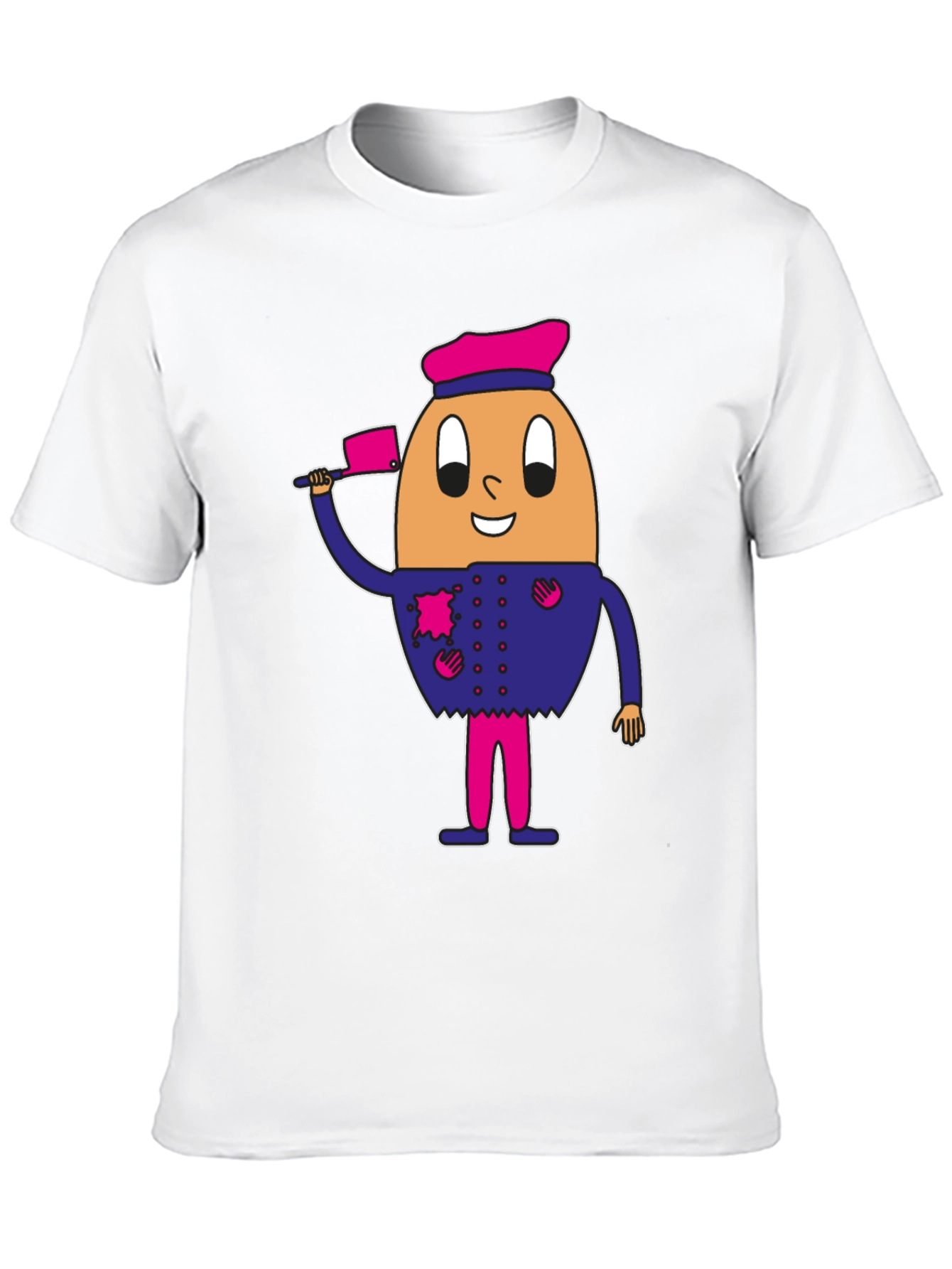 Egg Chef Graphic Tee - Funny Cartoon Character Shirt