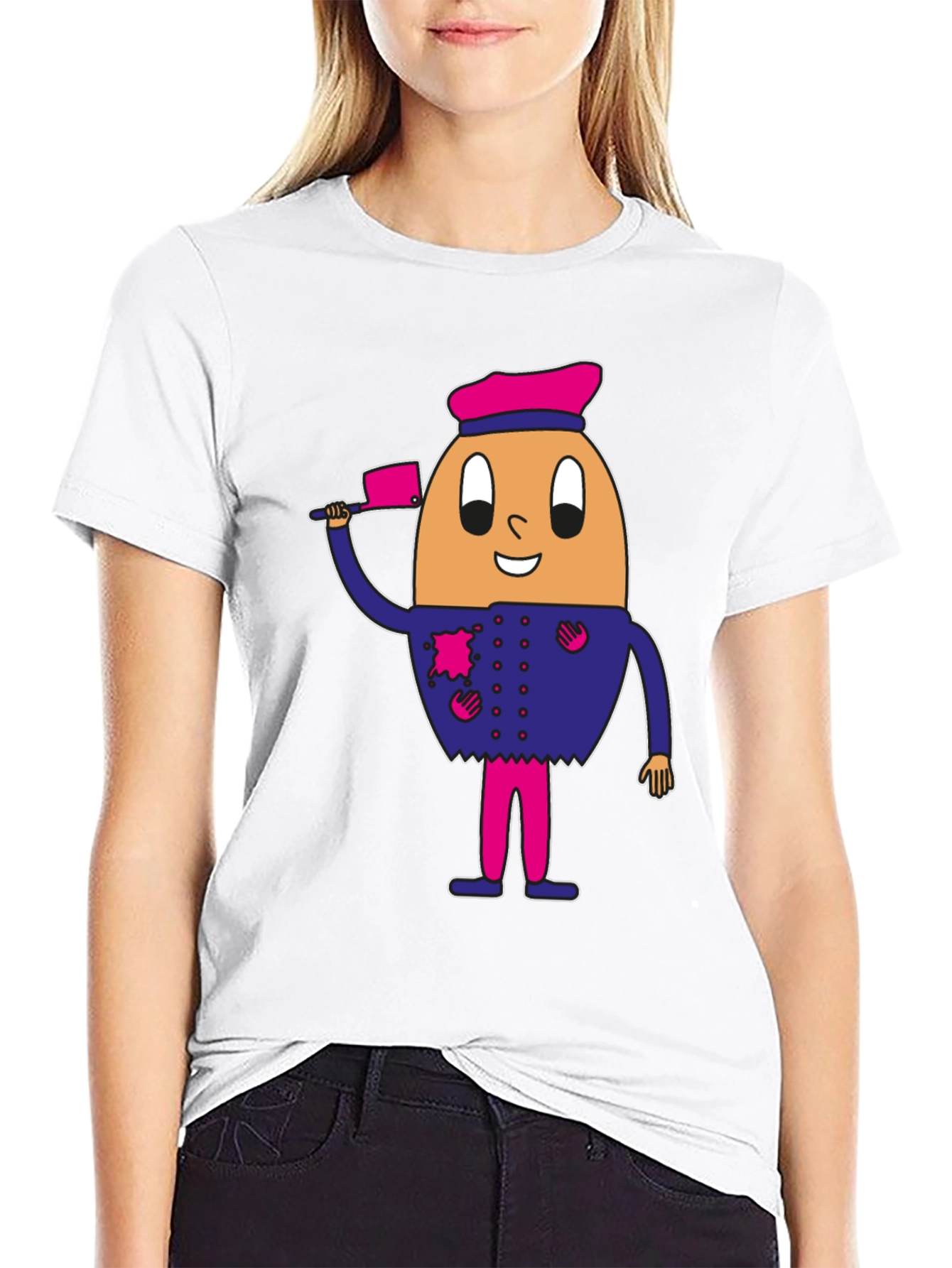 Egg Chef Graphic Tee - Funny Cartoon Character Shirt