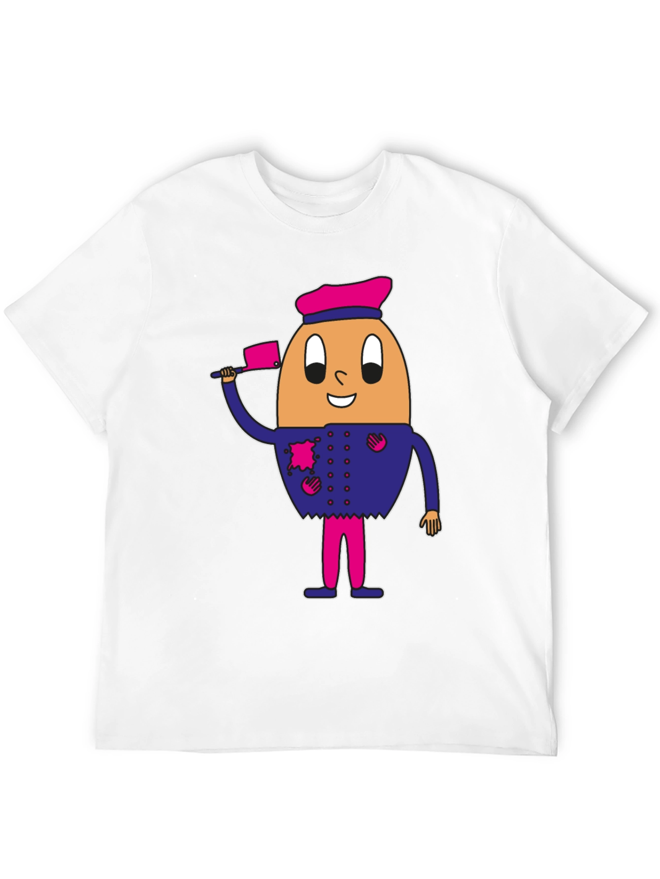 Egg Chef Graphic Tee - Funny Cartoon Character Shirt