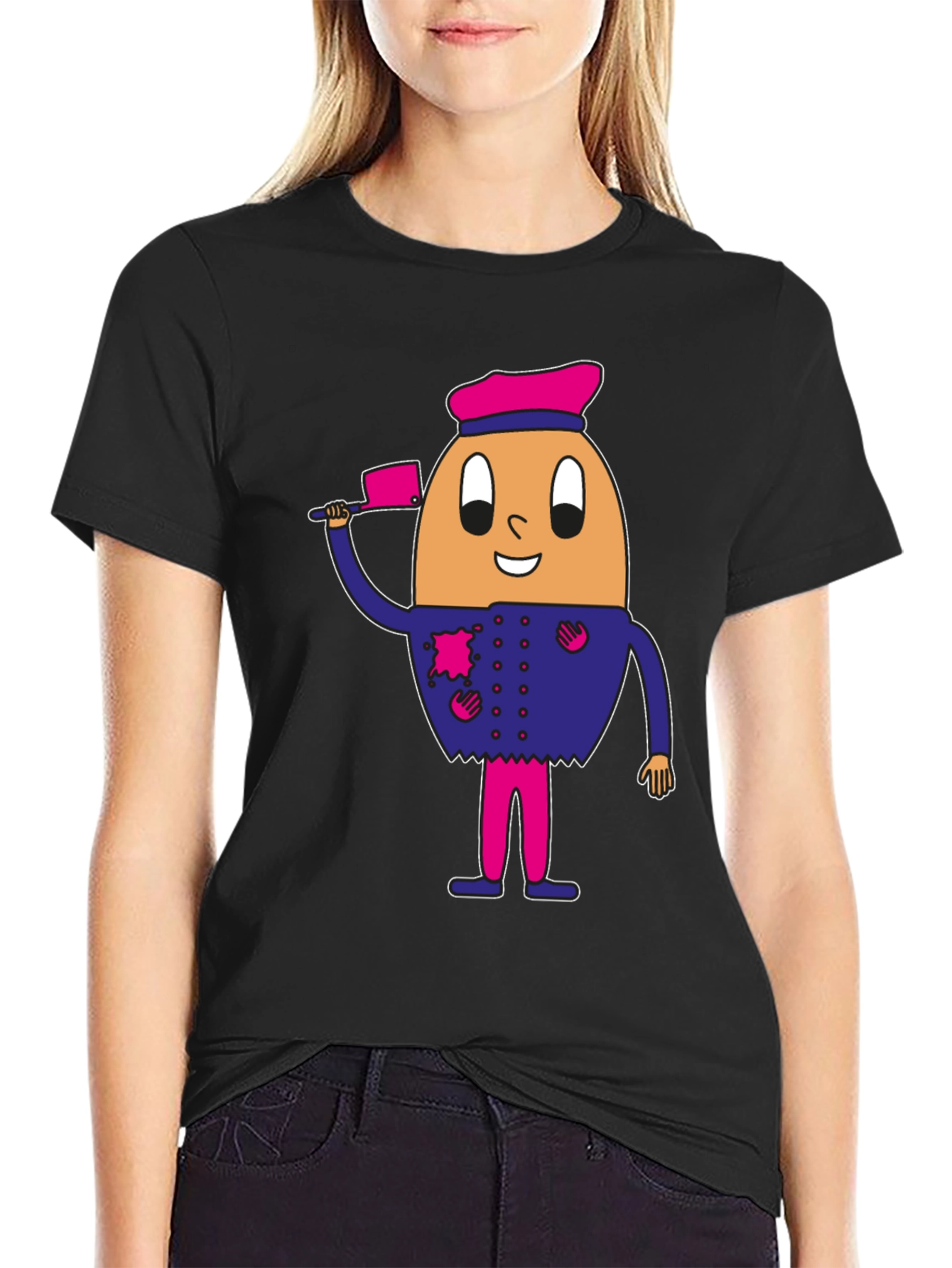 Egg Chef Graphic Tee - Funny Cartoon Character Shirt