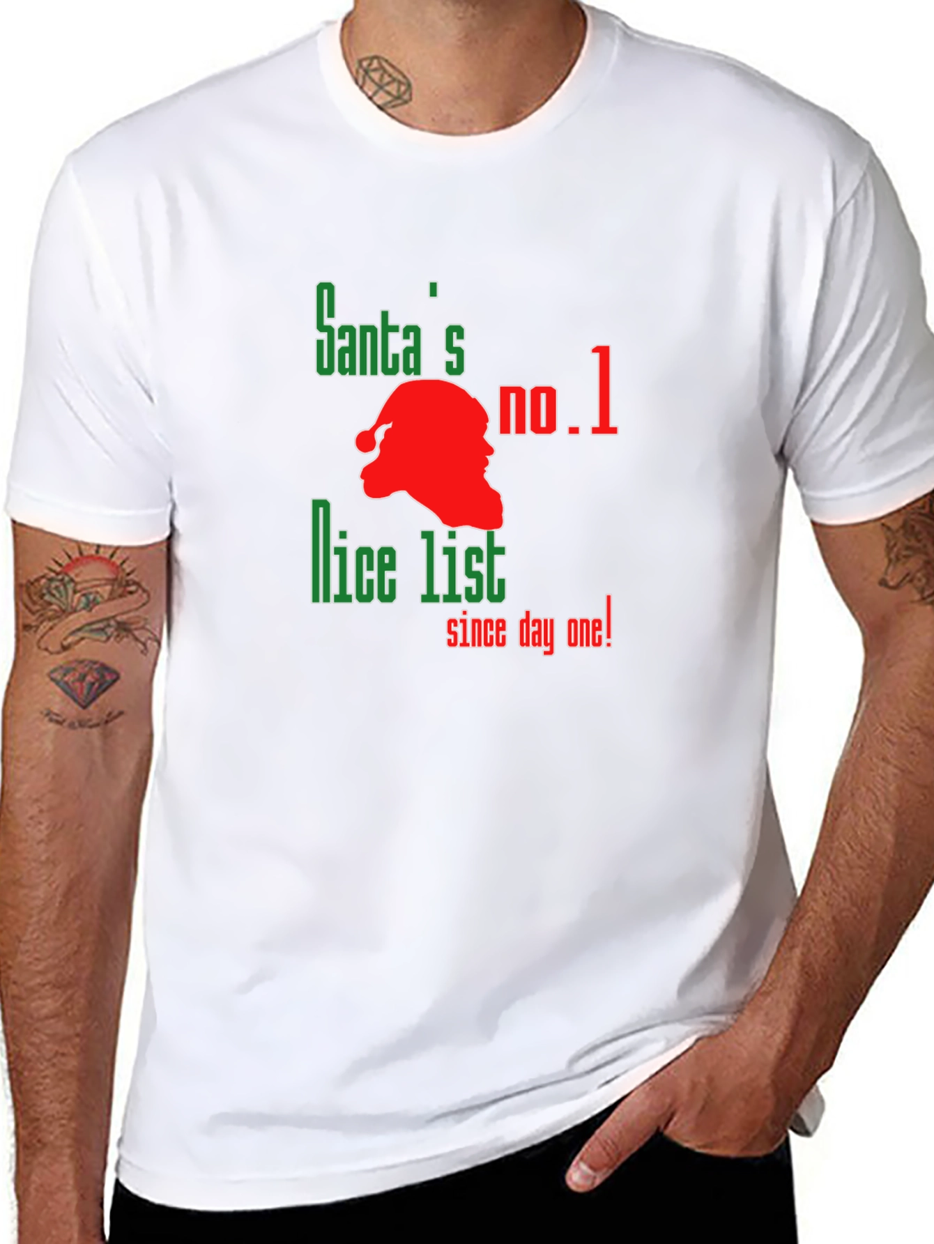 Santas No. 1 Nice List Graphic T-Shirt