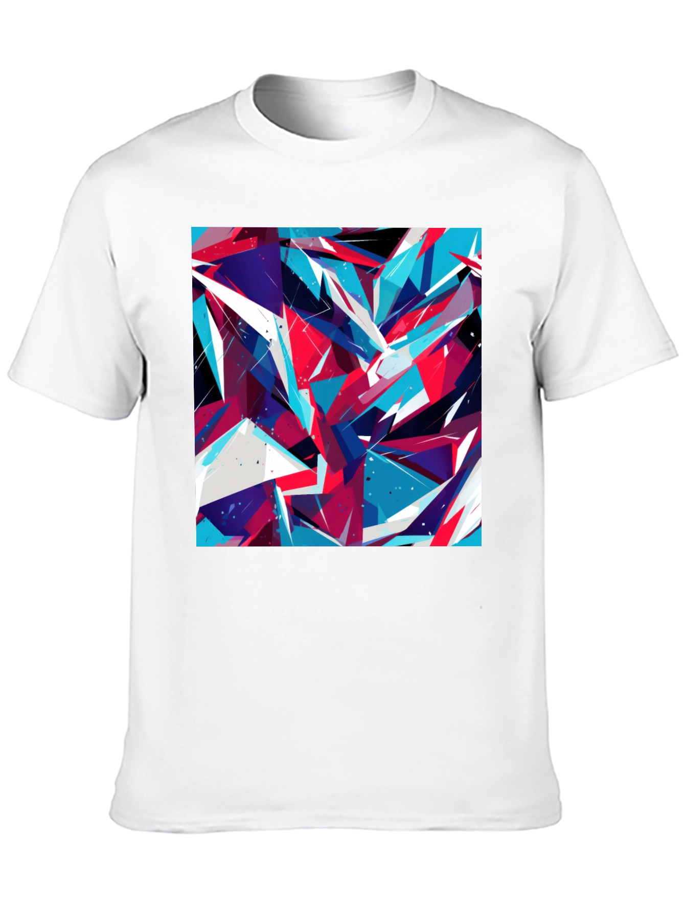 Abstract Geometric Print Black T-Shirt
