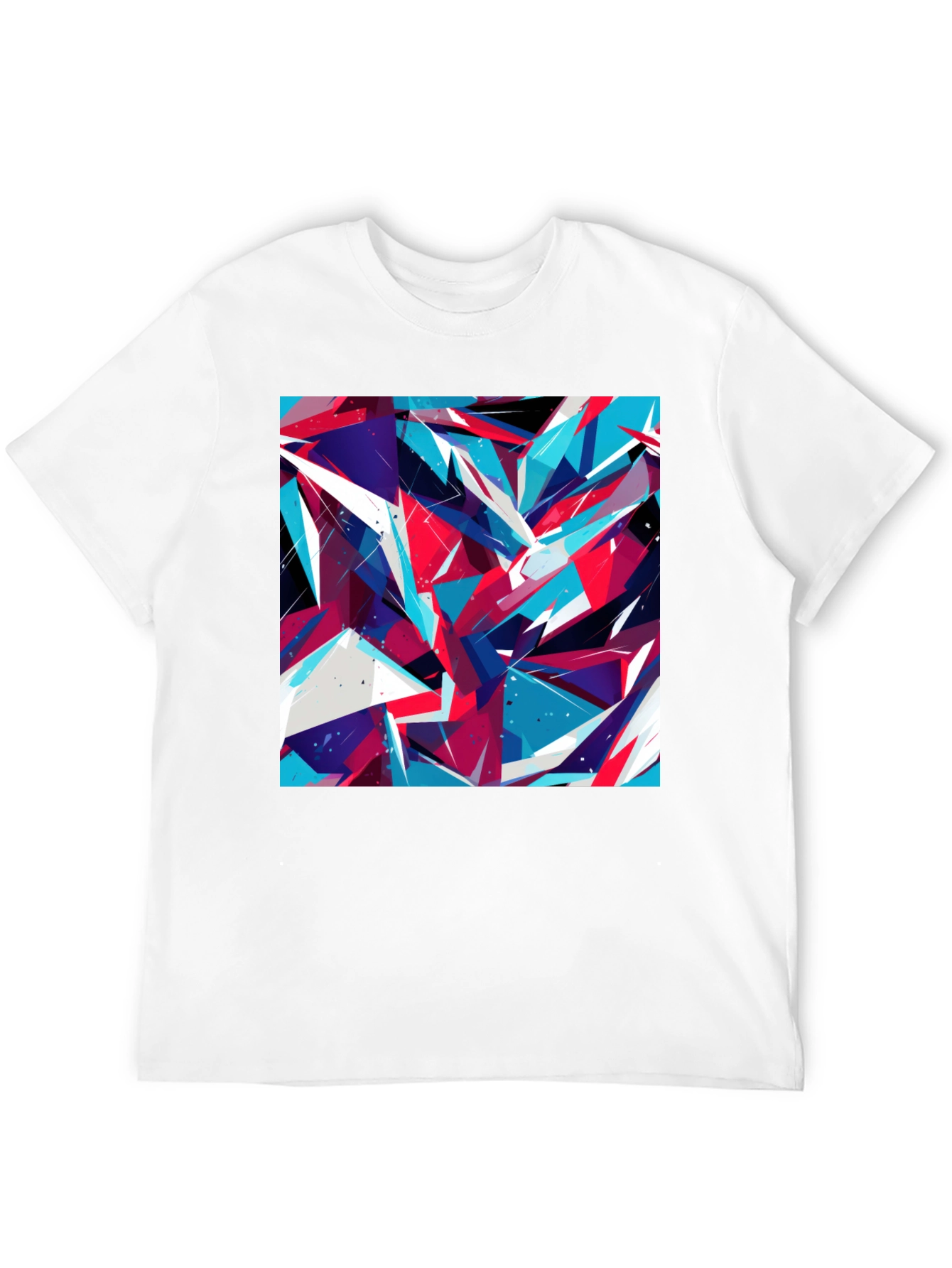 Abstract Geometric Print Black T-Shirt