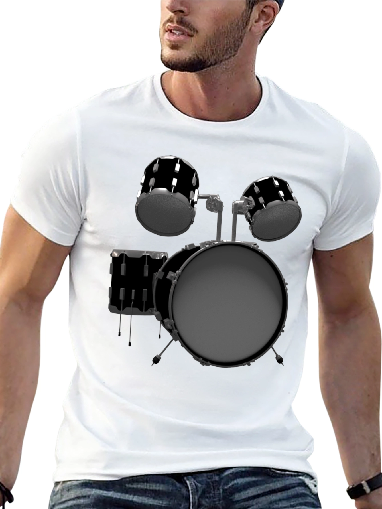 Drum Kit Graphic Tee - Music Lover T-Shirt