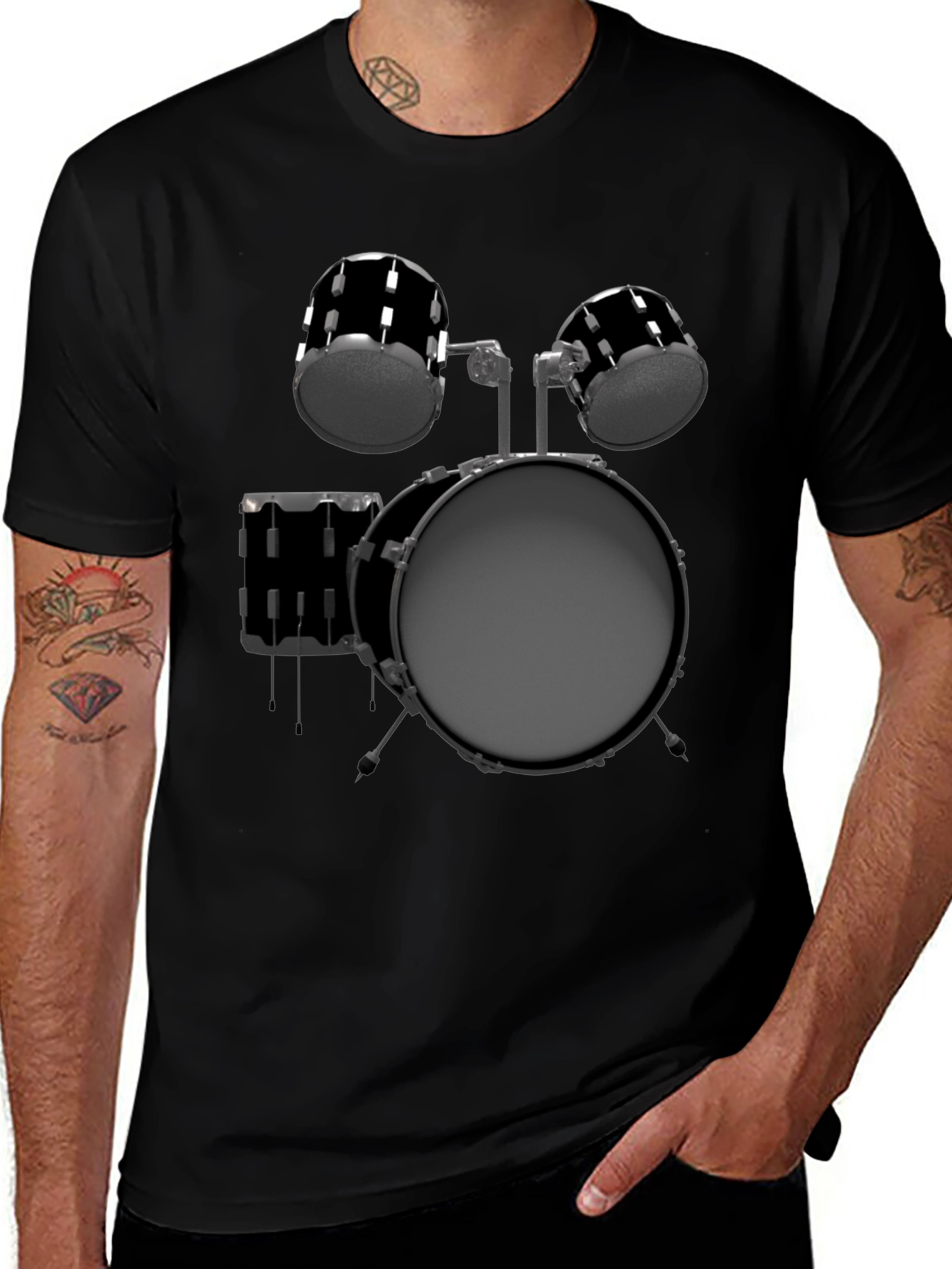 Drum Kit Graphic Tee - Music Lover T-Shirt