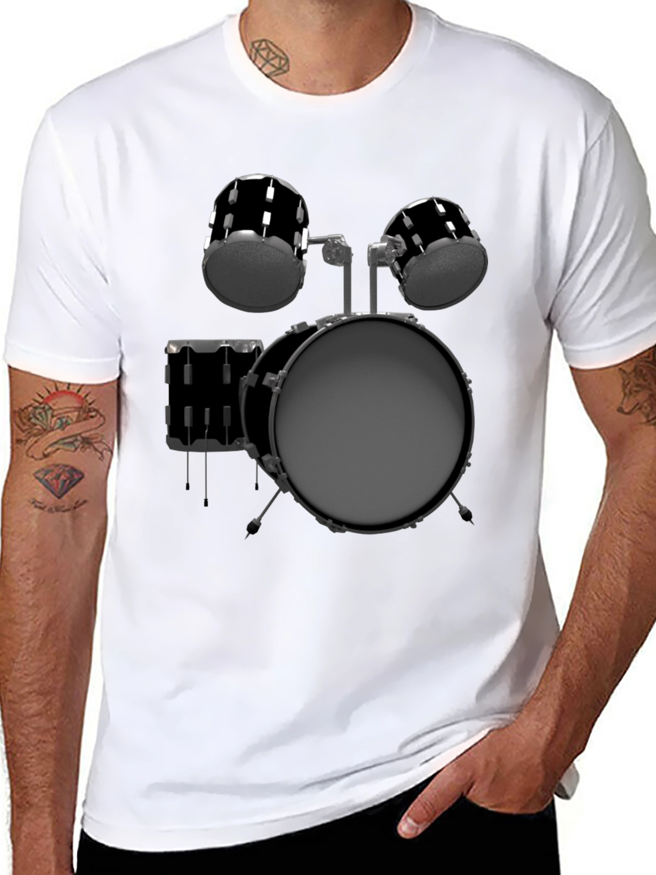 Drum Kit Graphic Tee - Music Lover T-Shirt