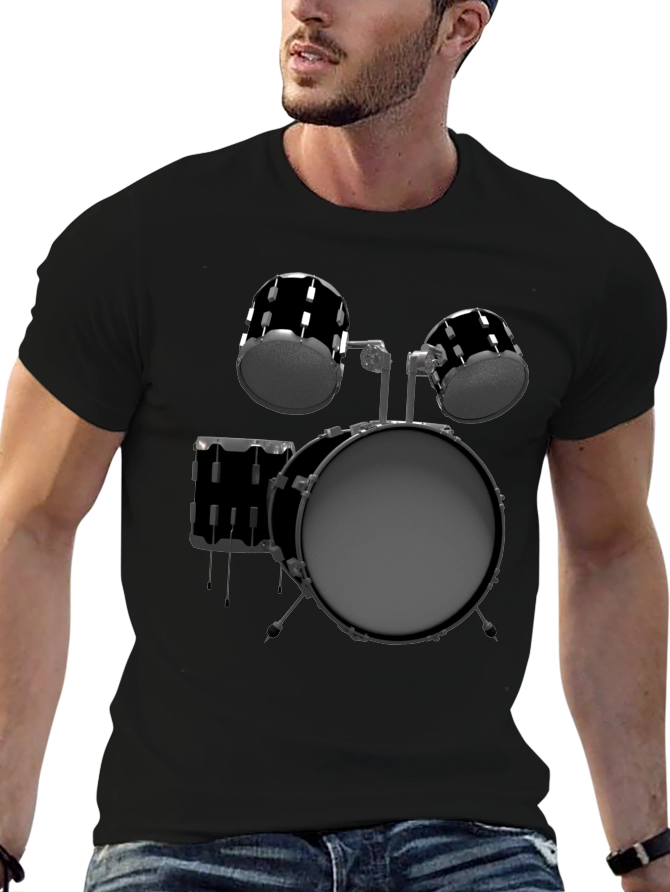 Drum Kit Graphic Tee - Music Lover T-Shirt