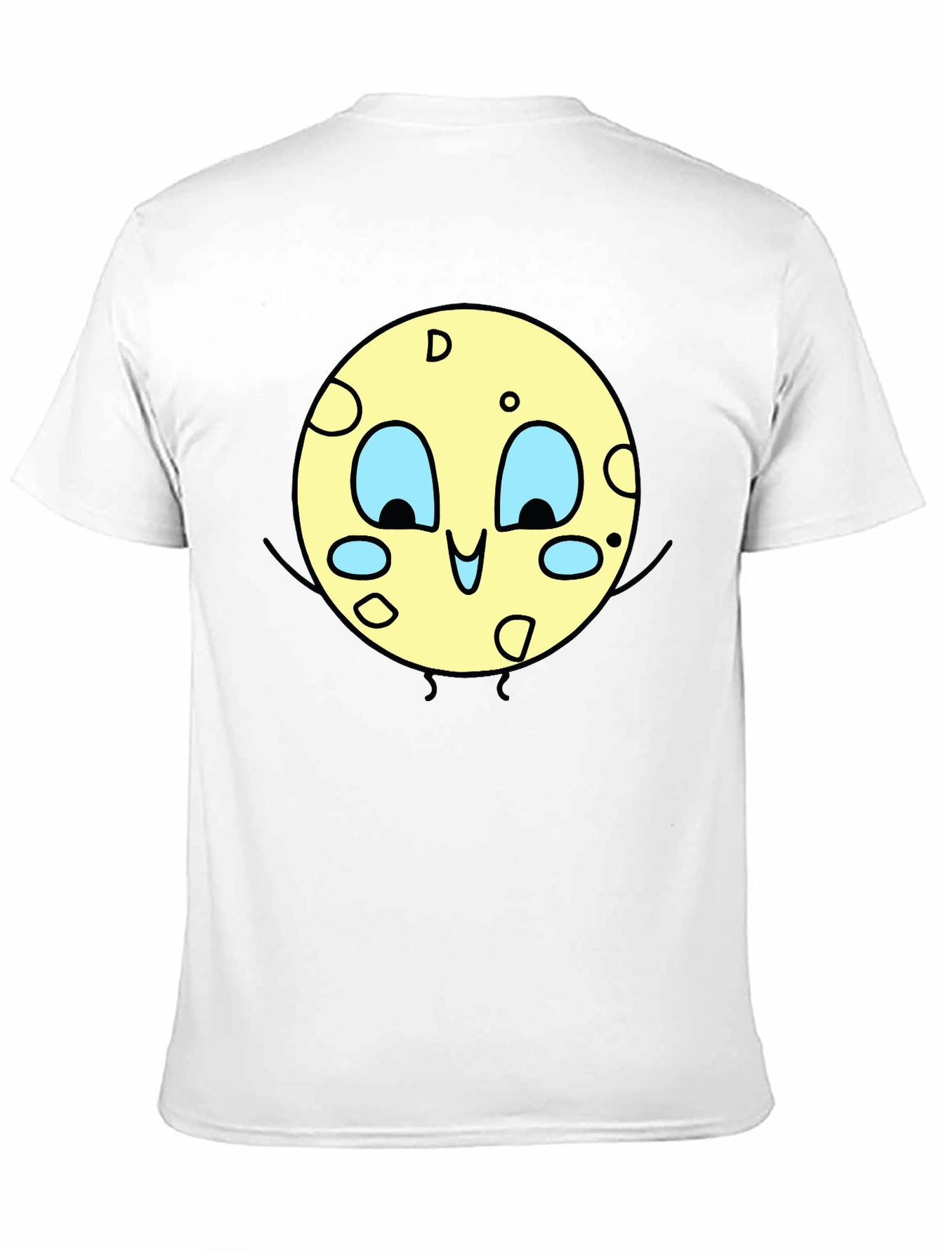 Cartoon Moon Graphic Black T-Shirt