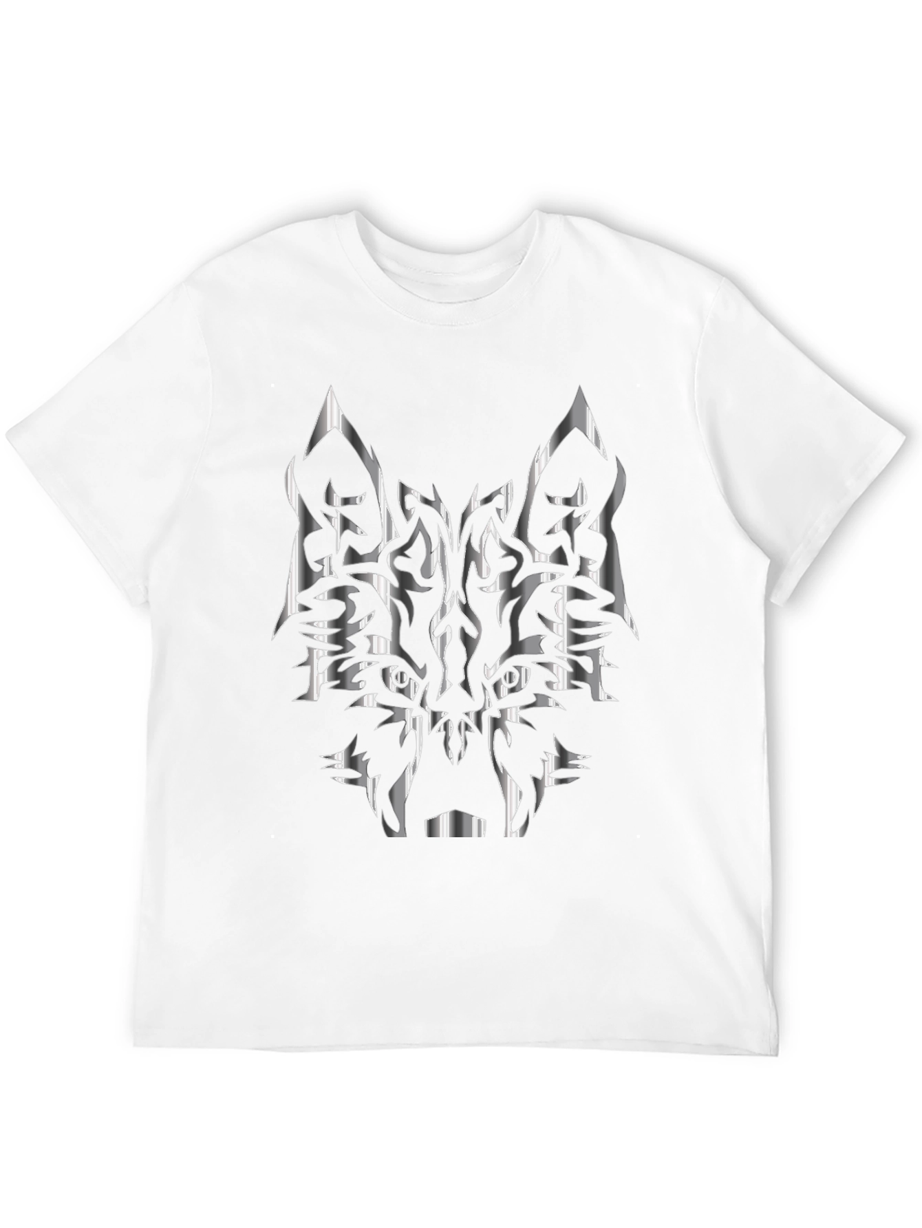 Tribal Wolf Graphic Black T-Shirt