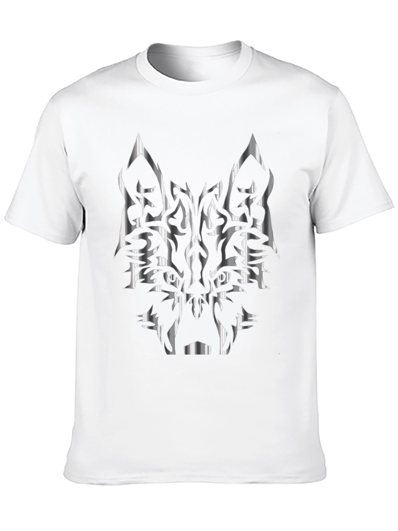 Tribal Wolf Graphic Black T-Shirt