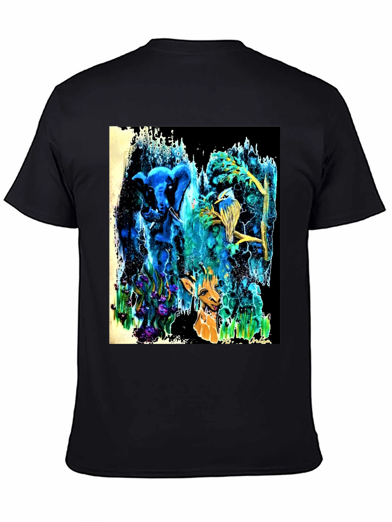 Surreal Animal T-Shirt: Elephant Bird Giraffe